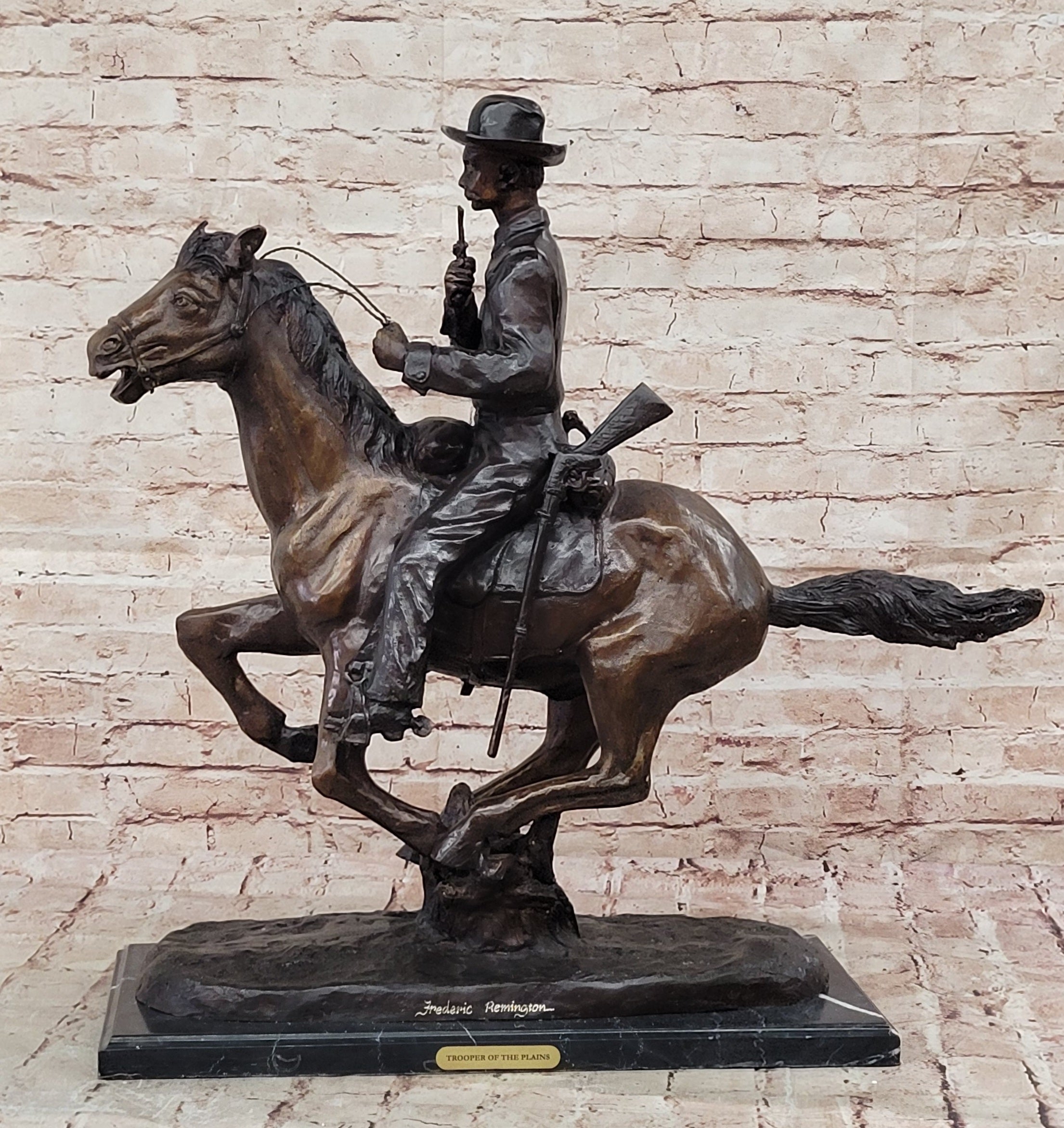 "TROOPER OF THE PLAINS" Bronze Reproduction Cavalry Soldier FREDRIC REMINGTON