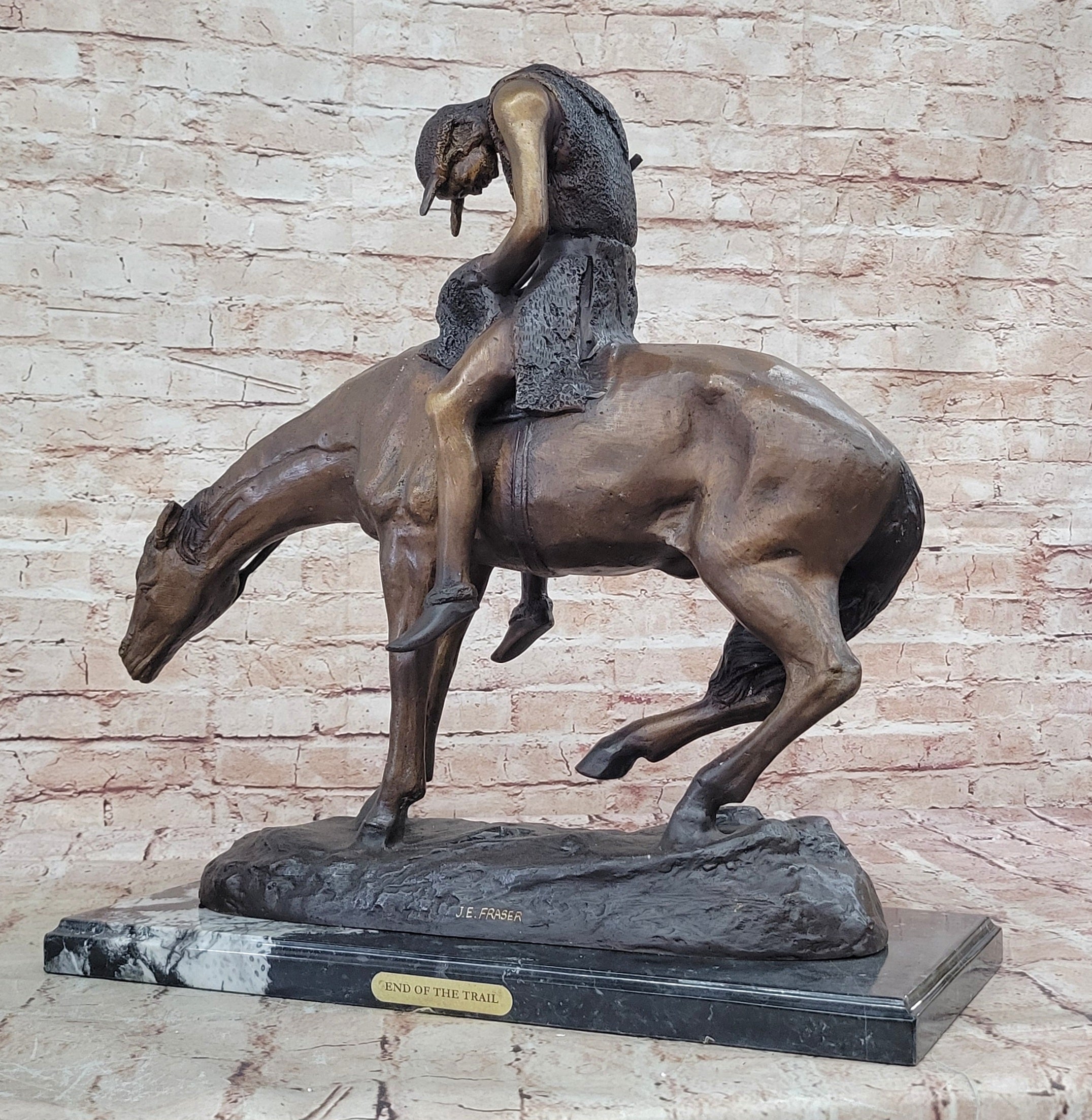 End of the Trail Pure Bronze Sculpture Statue by James E. Fraser Large