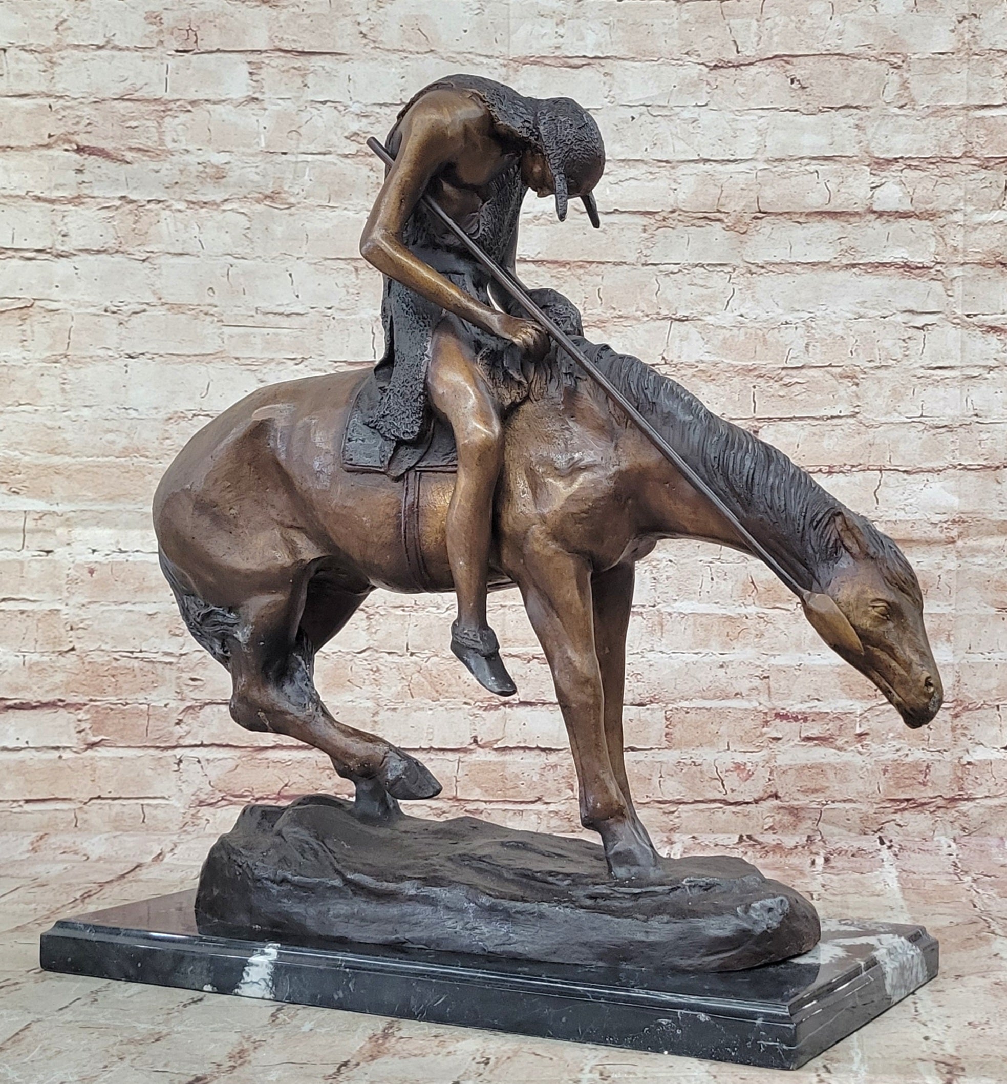 End of the Trail Pure Bronze Sculpture Statue by James E. Fraser Large