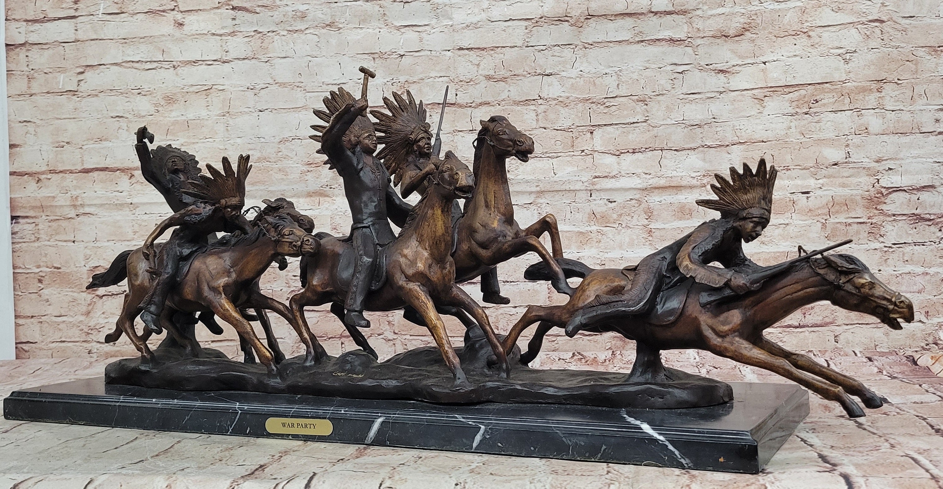 War Party A tribute to Carl Kauba Bronze Sculpture Massive Hot Cast Masterpiece