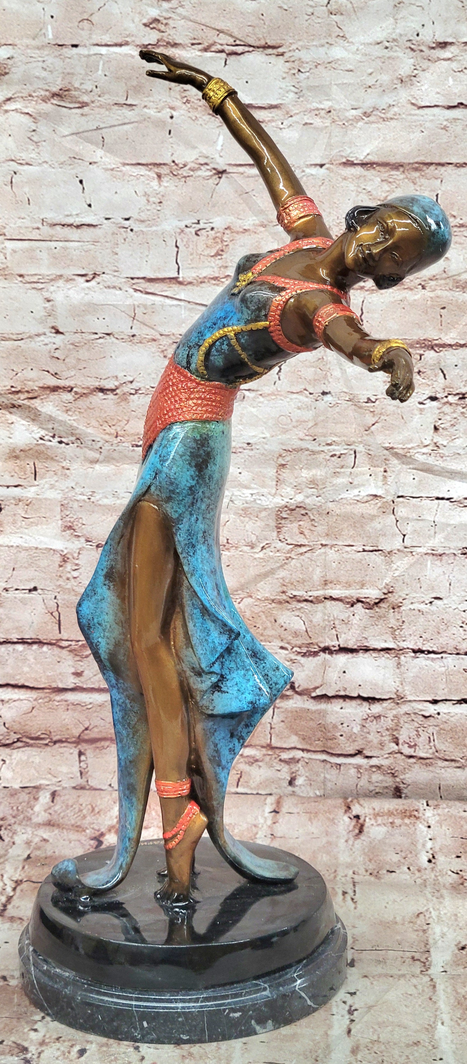 Art Deco Large Ballerina Dancers Bronze Collectible Sculpture Figurine Figure