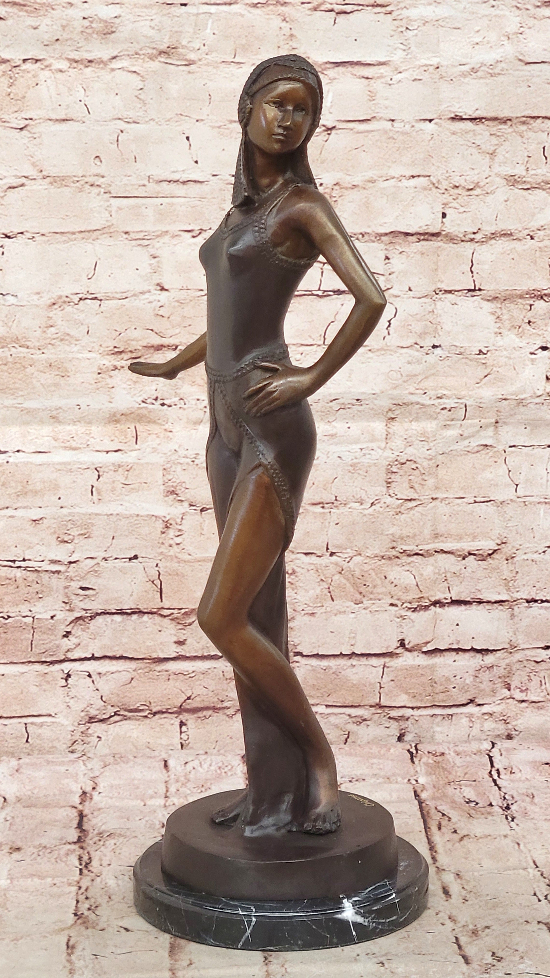 Bronze Art Deco Sculpture by Chiparus Dancing Woman Figurine Collectible
