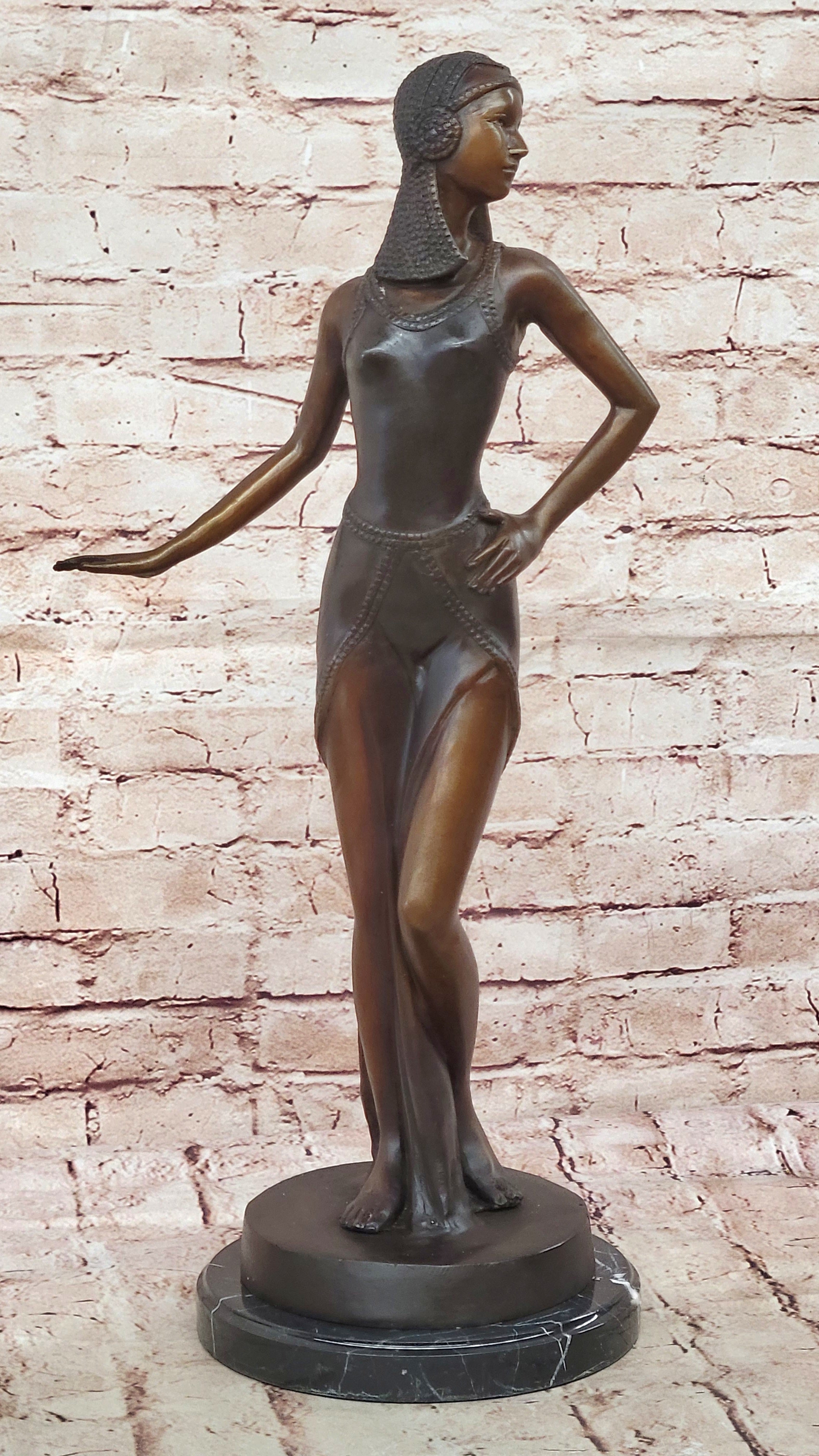 Bronze Art Deco Sculpture by Chiparus Dancing Woman Figurine Collectible