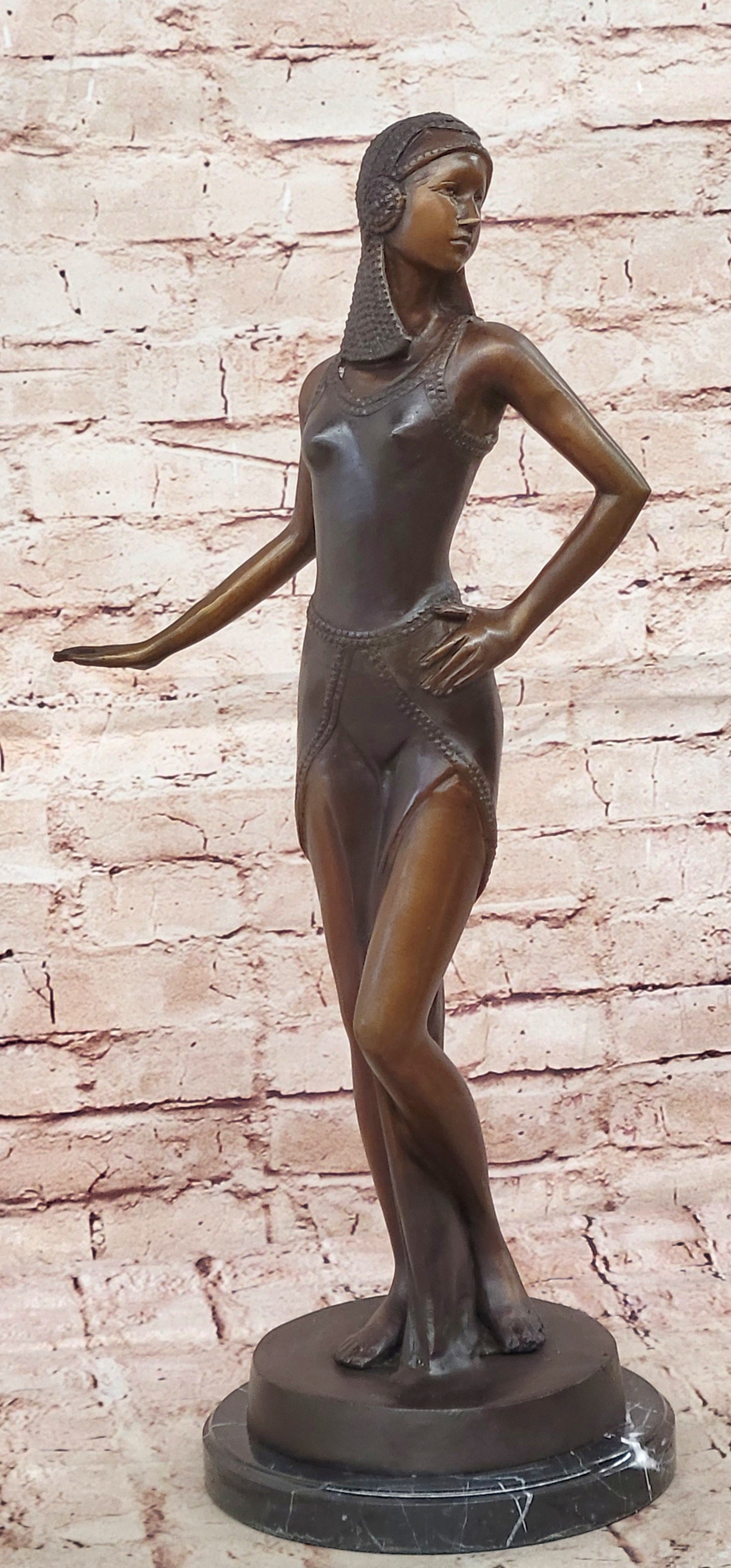 Bronze Art Deco Sculpture by Chiparus Dancing Woman Figurine Collectible