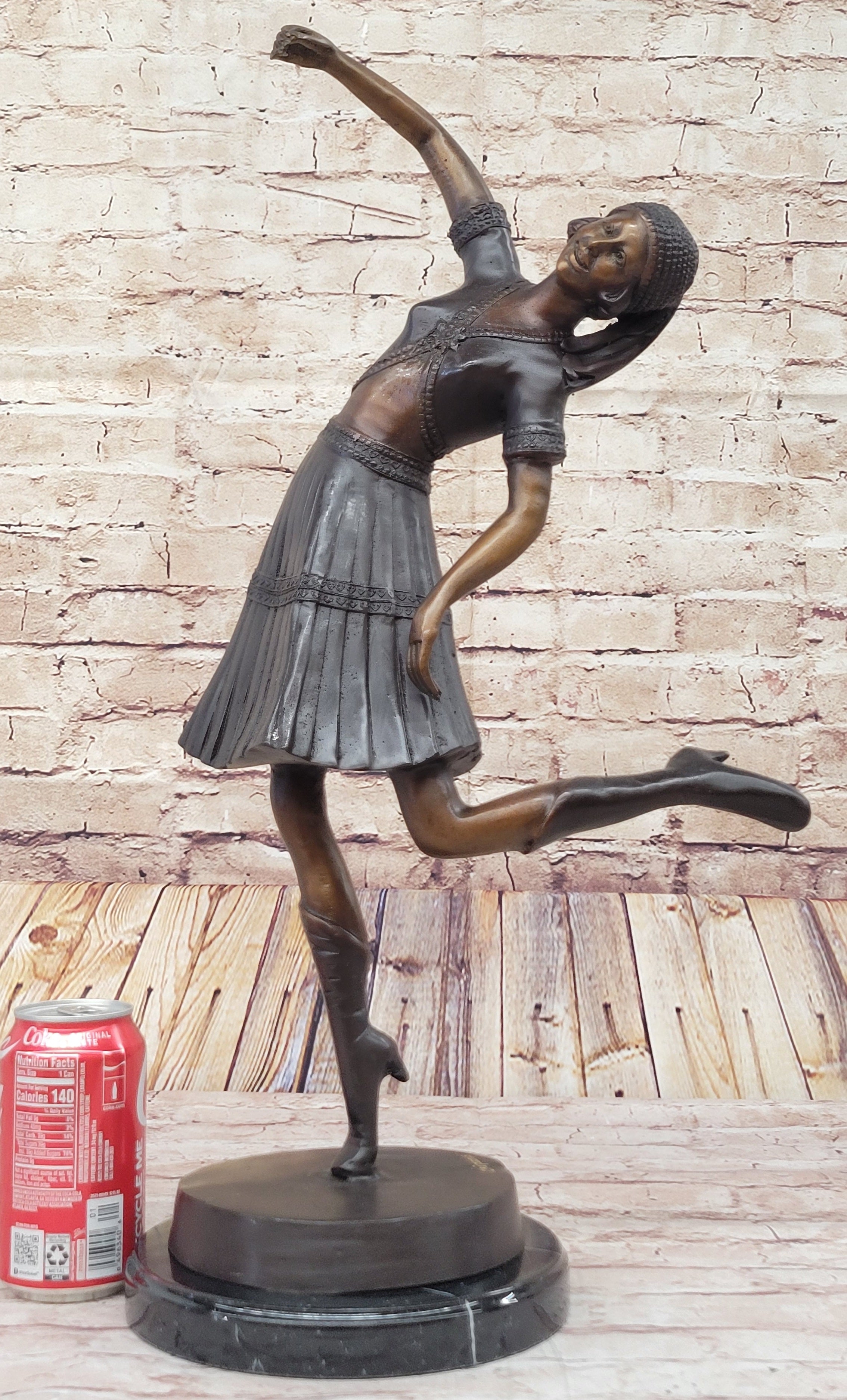 Young Lady Dancer Handcrafted Marble Bronze Sculpture Statue Figurine Gift Art