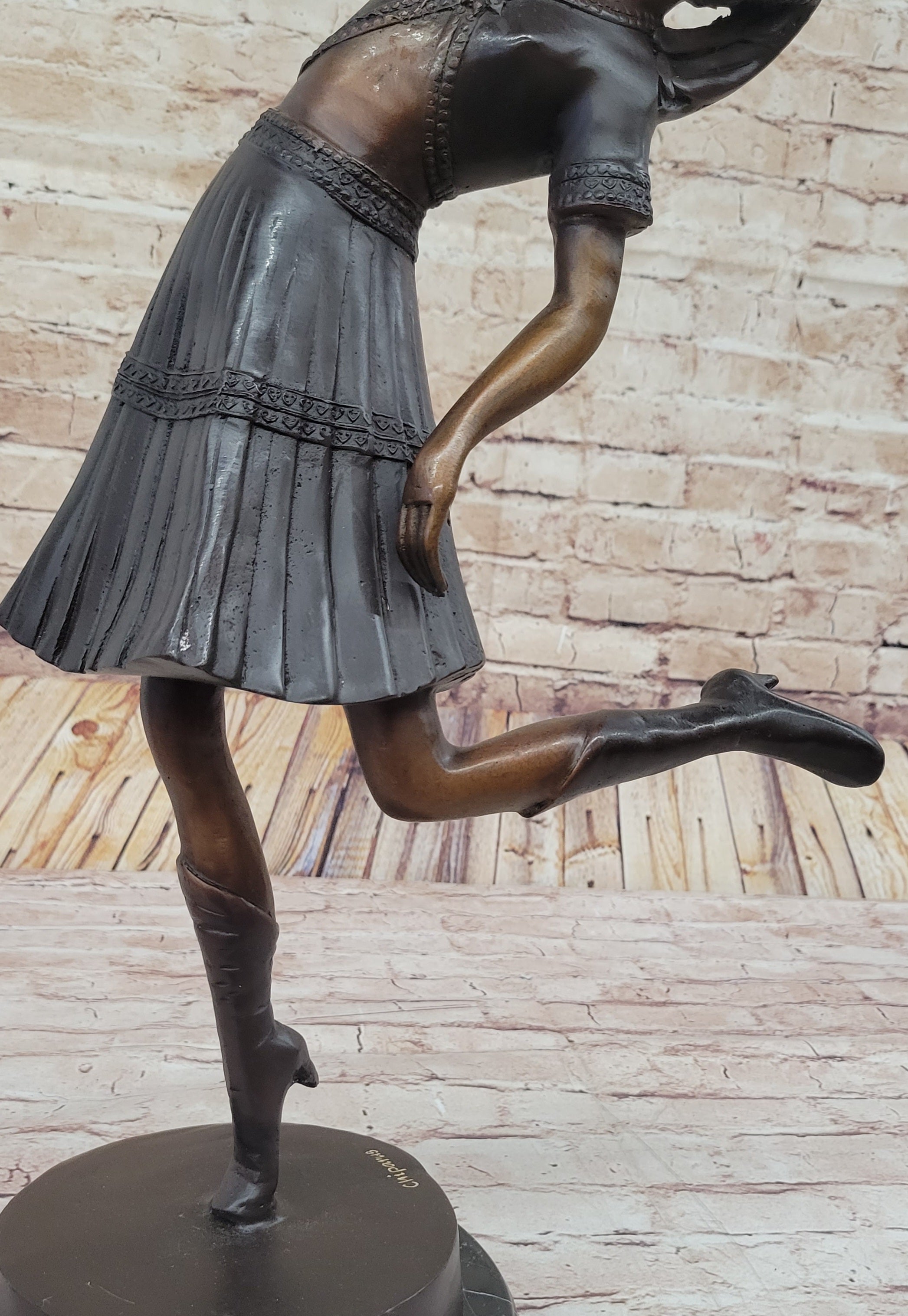 Young Lady Dancer Handcrafted Marble Bronze Sculpture Statue Figurine Gift Art