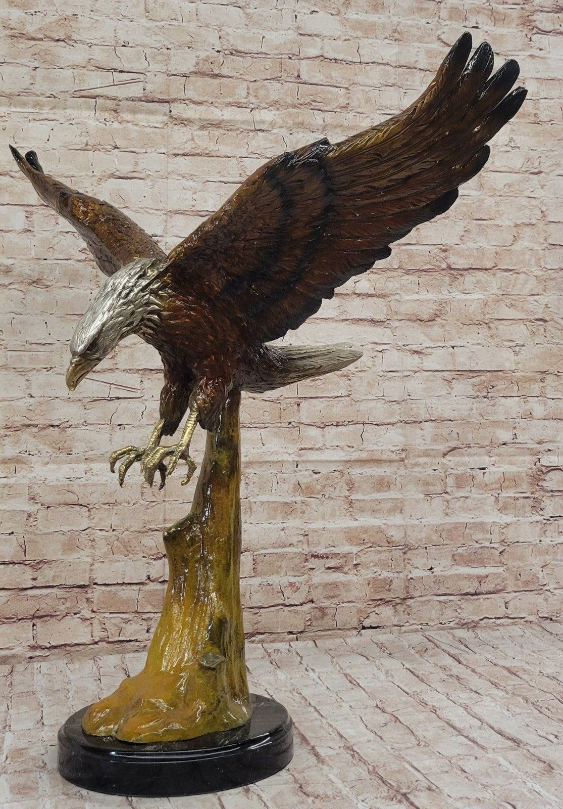 Life Size Special Patina American Bald Eagle Americana Air Force Trophy Bronze