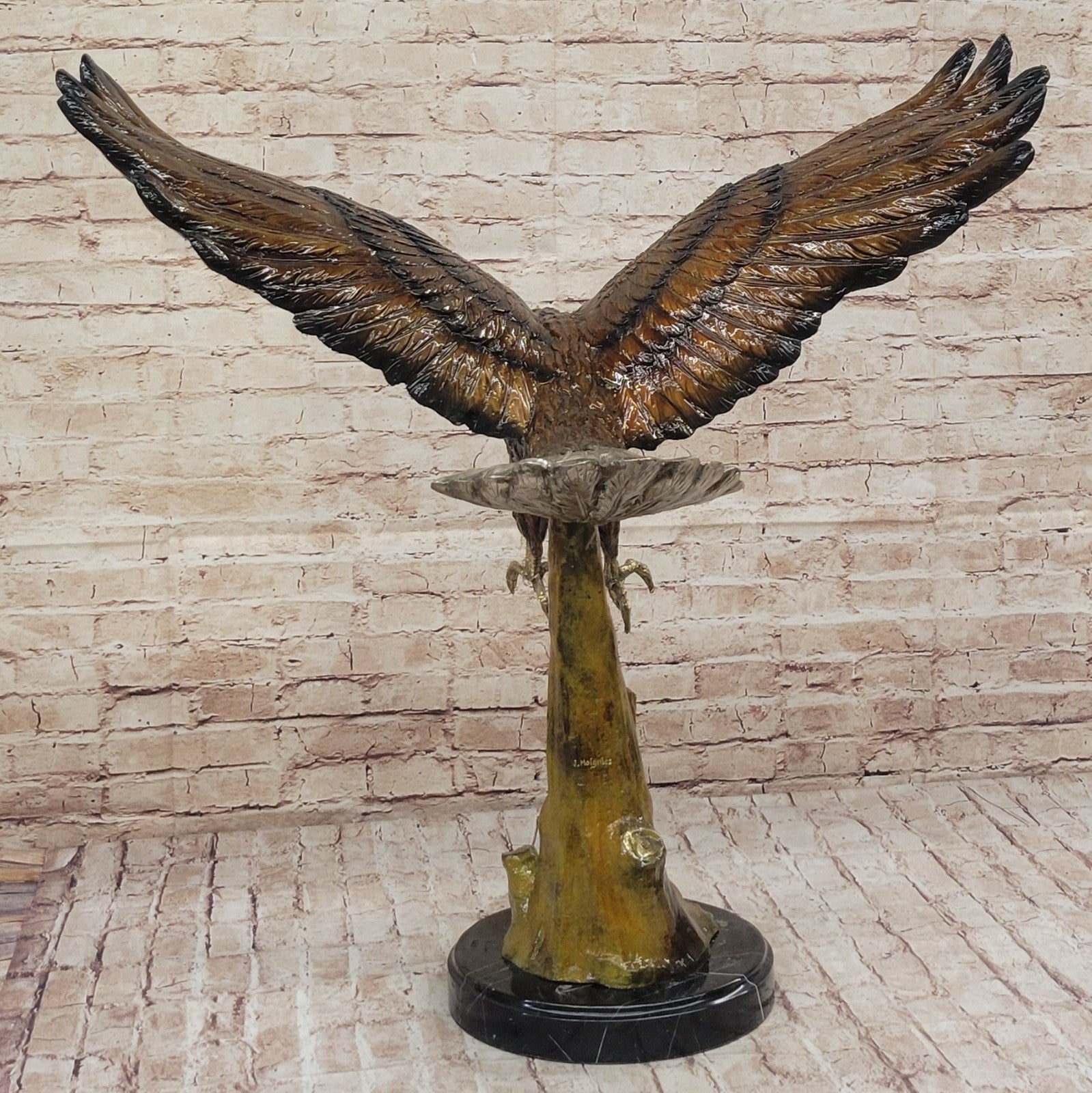 Life Size Special Patina American Bald Eagle Americana Air Force Trophy Bronze