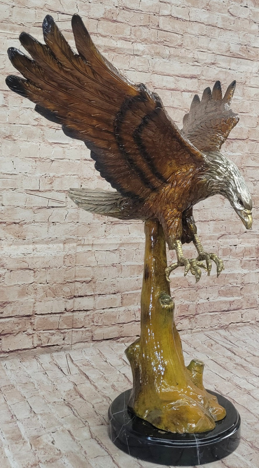 Life Size Special Patina American Bald Eagle Americana Air Force Trophy Bronze