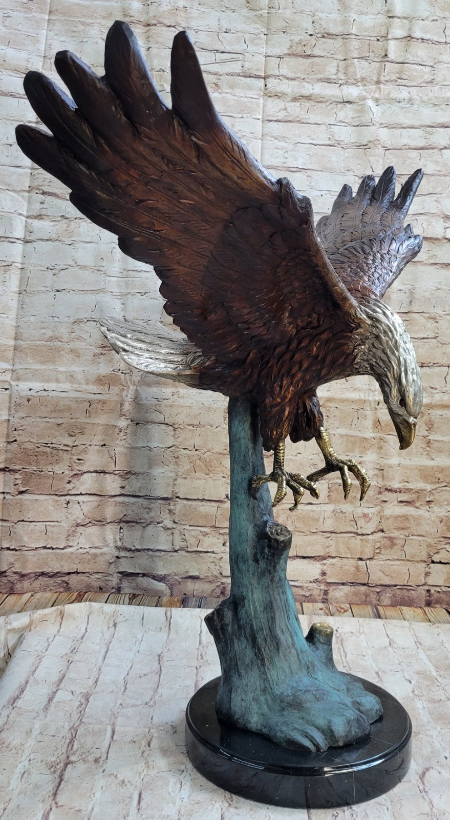 Moigniez Bronze Eagle Sculpture - Multi Color PATINA - Signed Figurine Gift Deal
