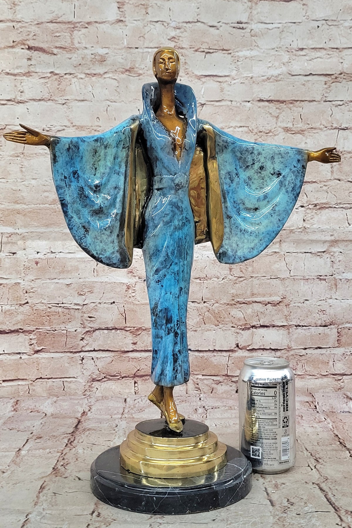 Young Fashion Runway Cute Girl ArtDeco Bronze Sculpture Statue Figurine Figure