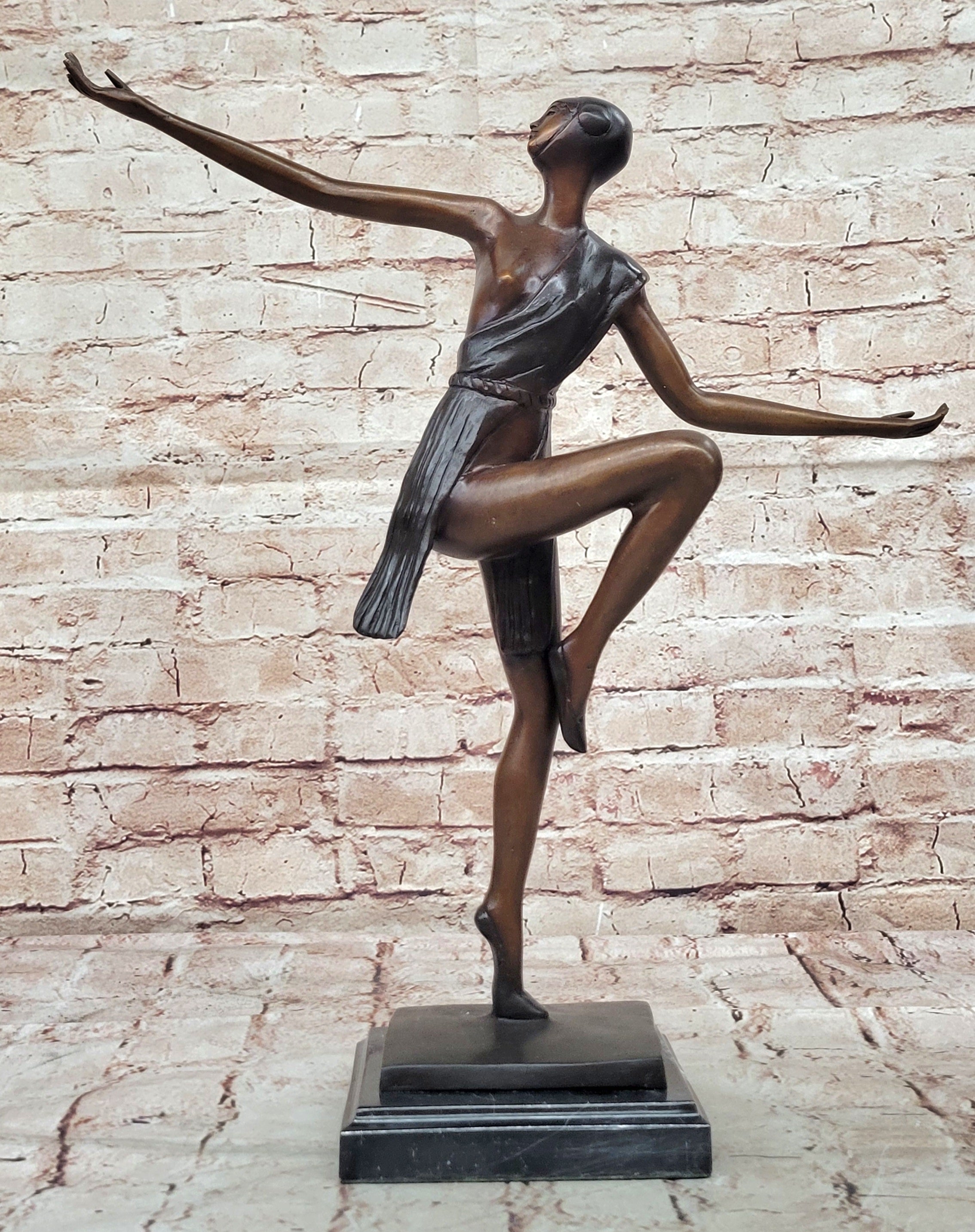 Hot Cast Bronze Dancer Statue by Collett Limited Edition Art Deco Artwork Figure
