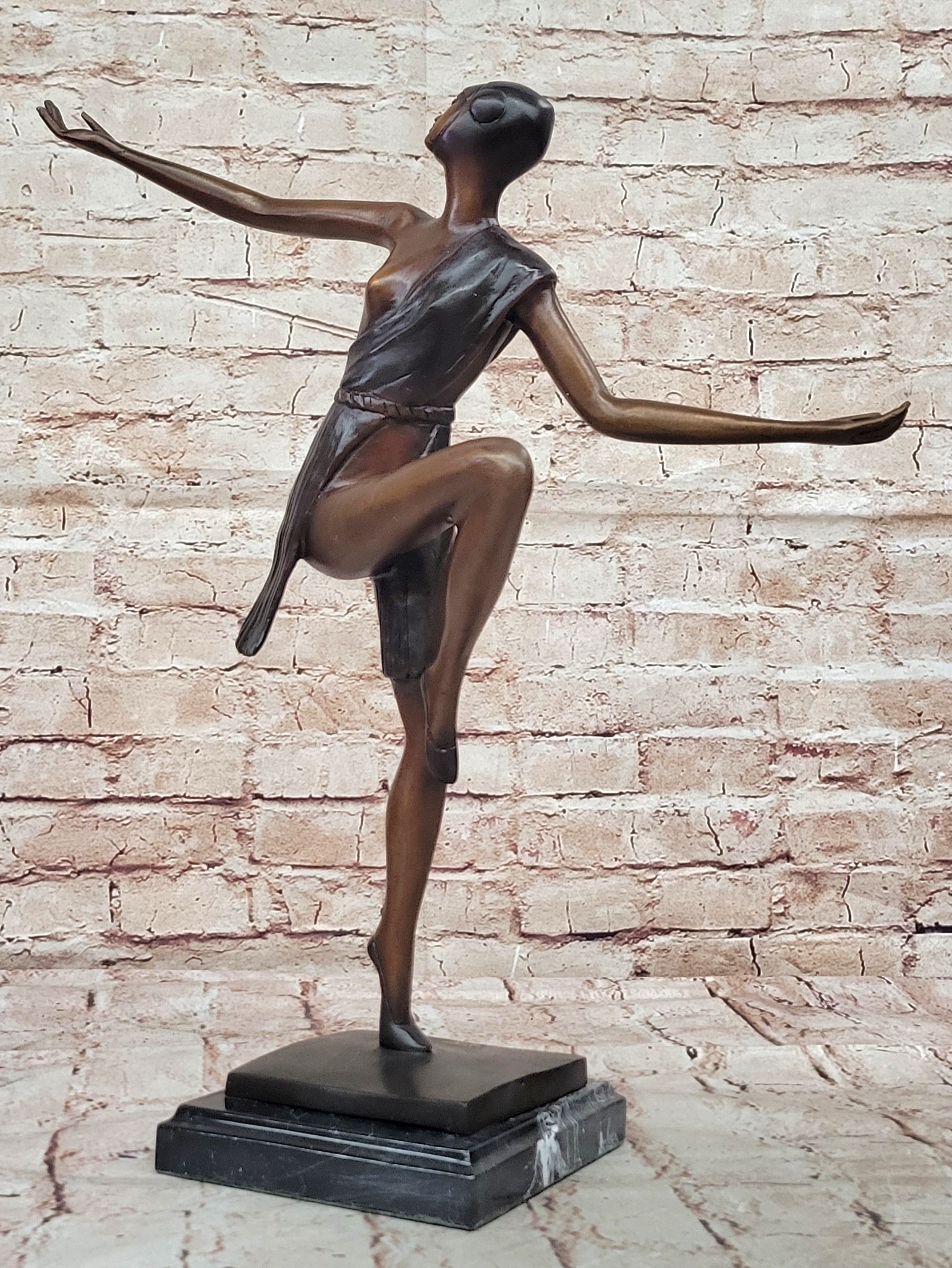 Hot Cast Bronze Dancer Statue by Collett Limited Edition Art Deco Artwork Figure