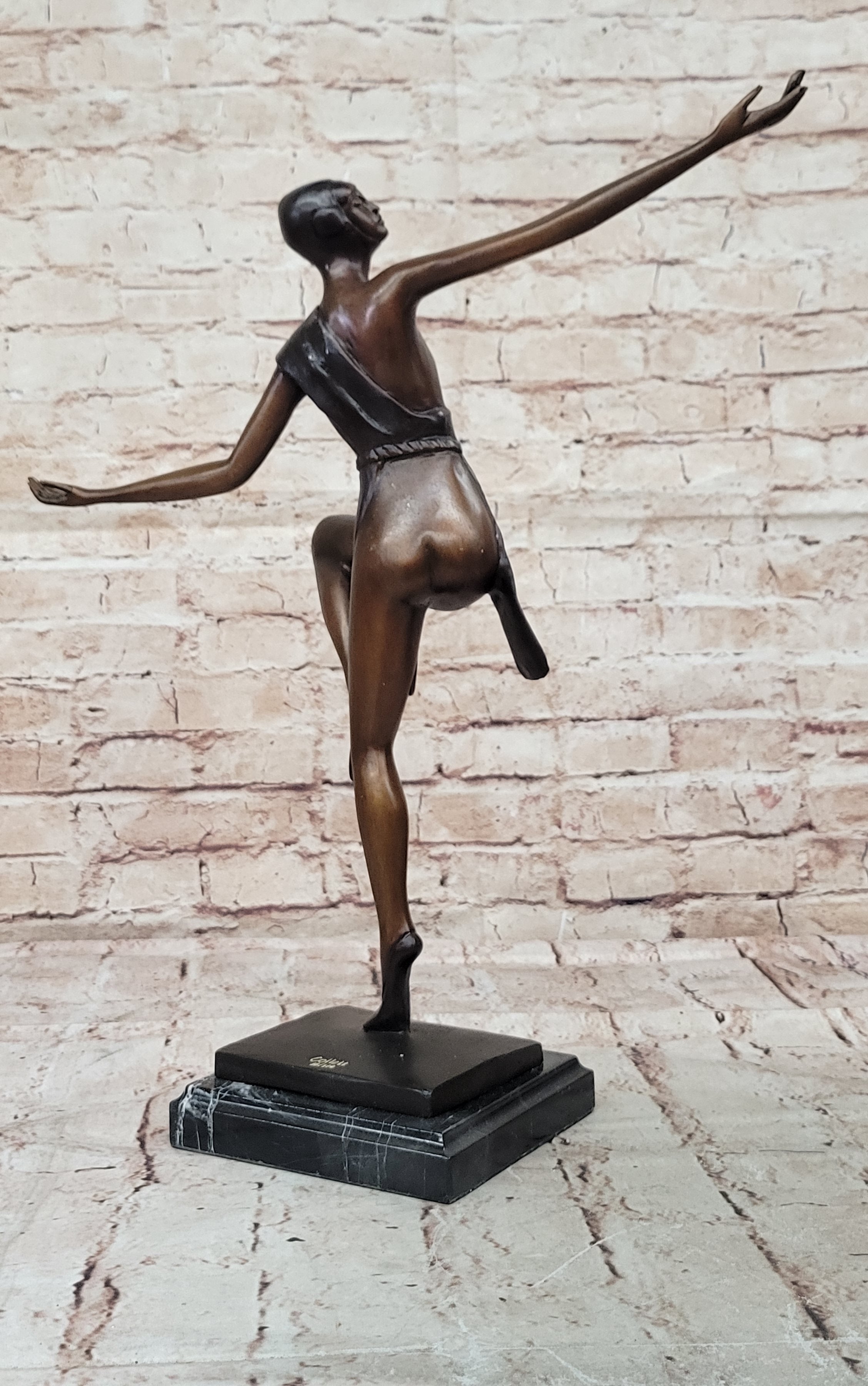 Hot Cast Bronze Dancer Statue by Collett Limited Edition Art Deco Artwork Figure