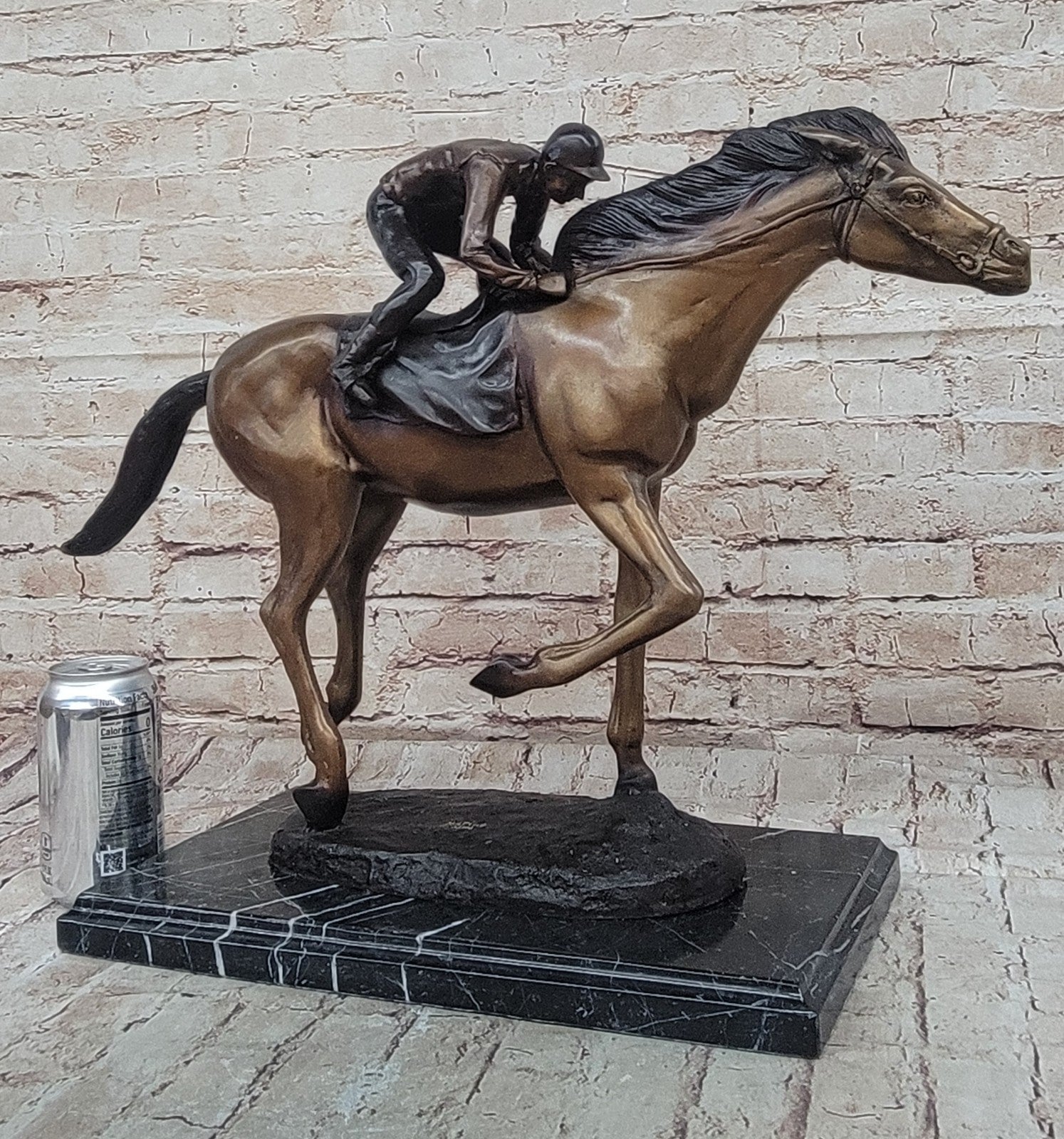 Marius Male Jockey Horse Race Bronze Sculpture - Handcrafted Limited Edition Collectible