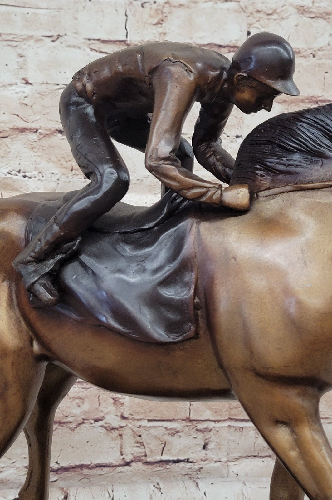 Marius Male Jockey Horse Race Bronze Sculpture - Handcrafted Limited Edition Collectible