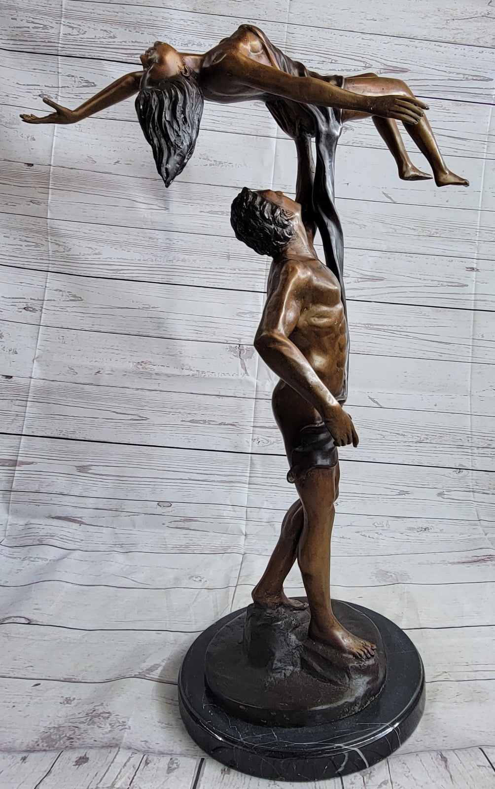 Handcrafted bronze sculpture SALE Ballerina Dancer Poised Collette Signed DEAL
