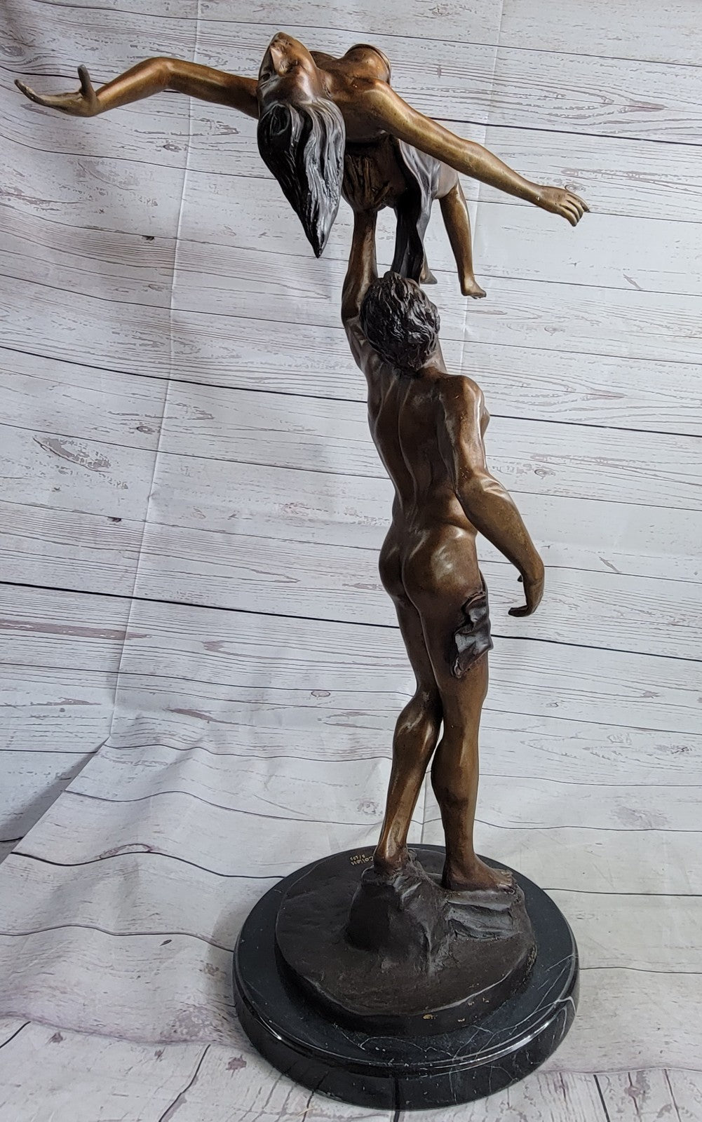 Handcrafted bronze sculpture SALE Ballerina Dancer Poised Collette Signed DEAL