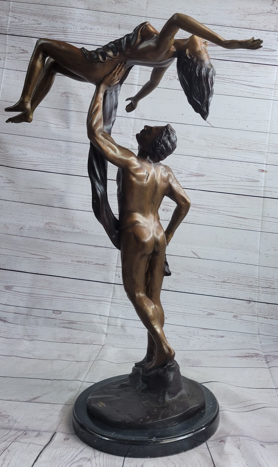 Handcrafted bronze sculpture SALE Ballerina Dancer Poised Collette Signed DEAL