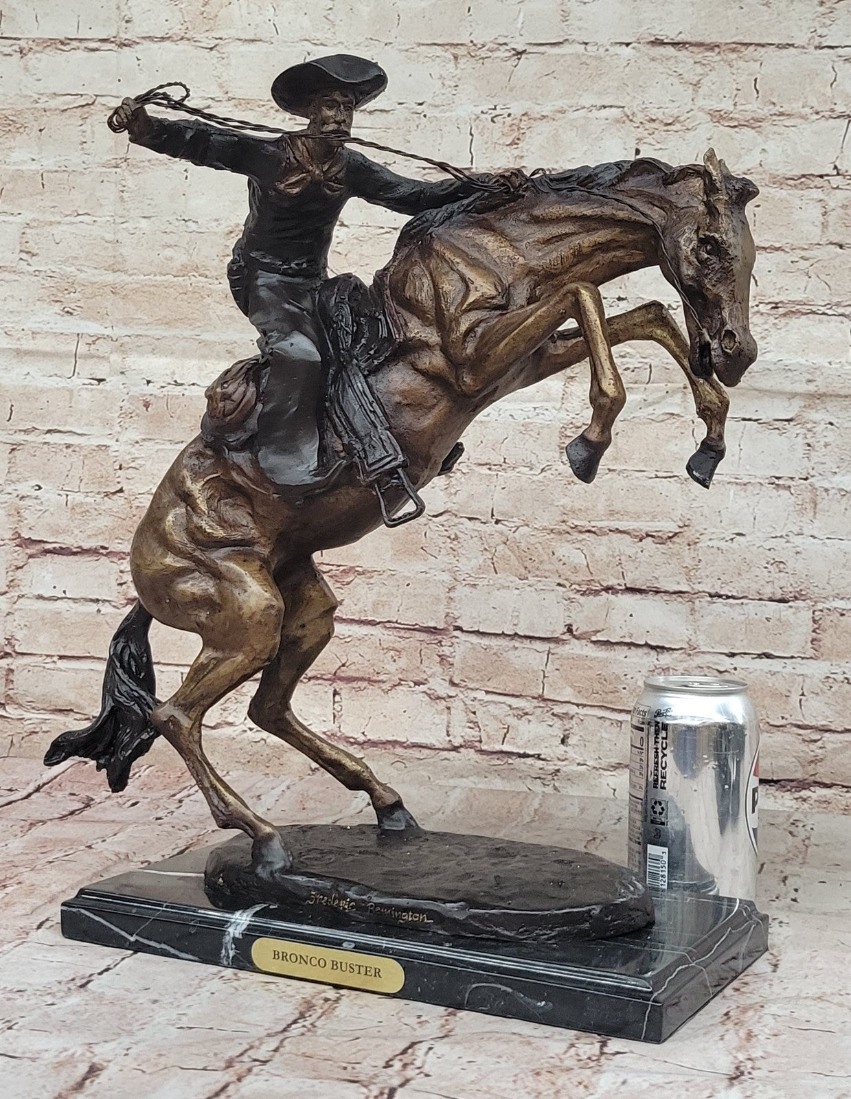 Bronco Buster Solid Bronze Collectible Sculpture Statue by F. Remington 18" Sale