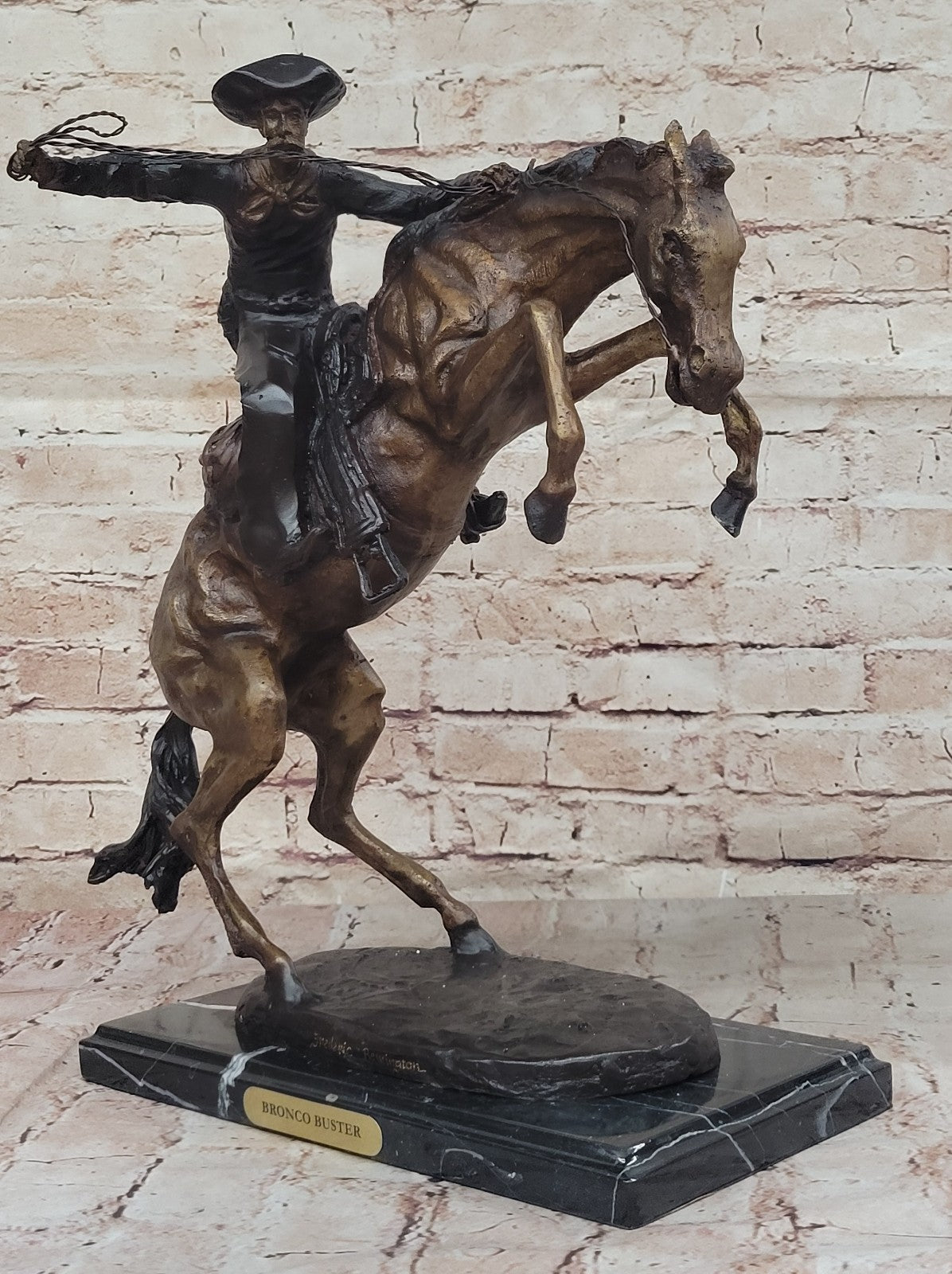 Bronco Buster Solid Bronze Collectible Sculpture Statue by F. Remington 18" Sale