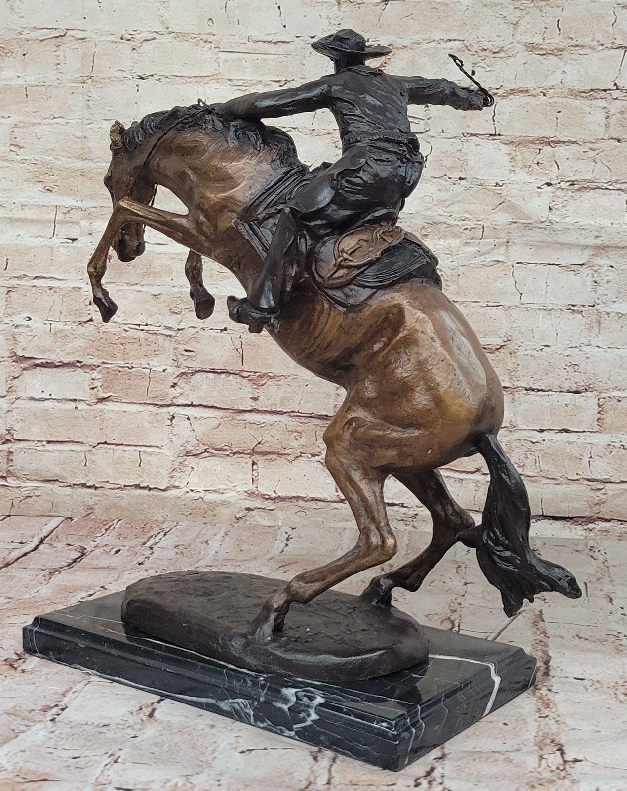 Bronco Buster Solid Bronze Collectible Sculpture Statue by F. Remington 18" Sale