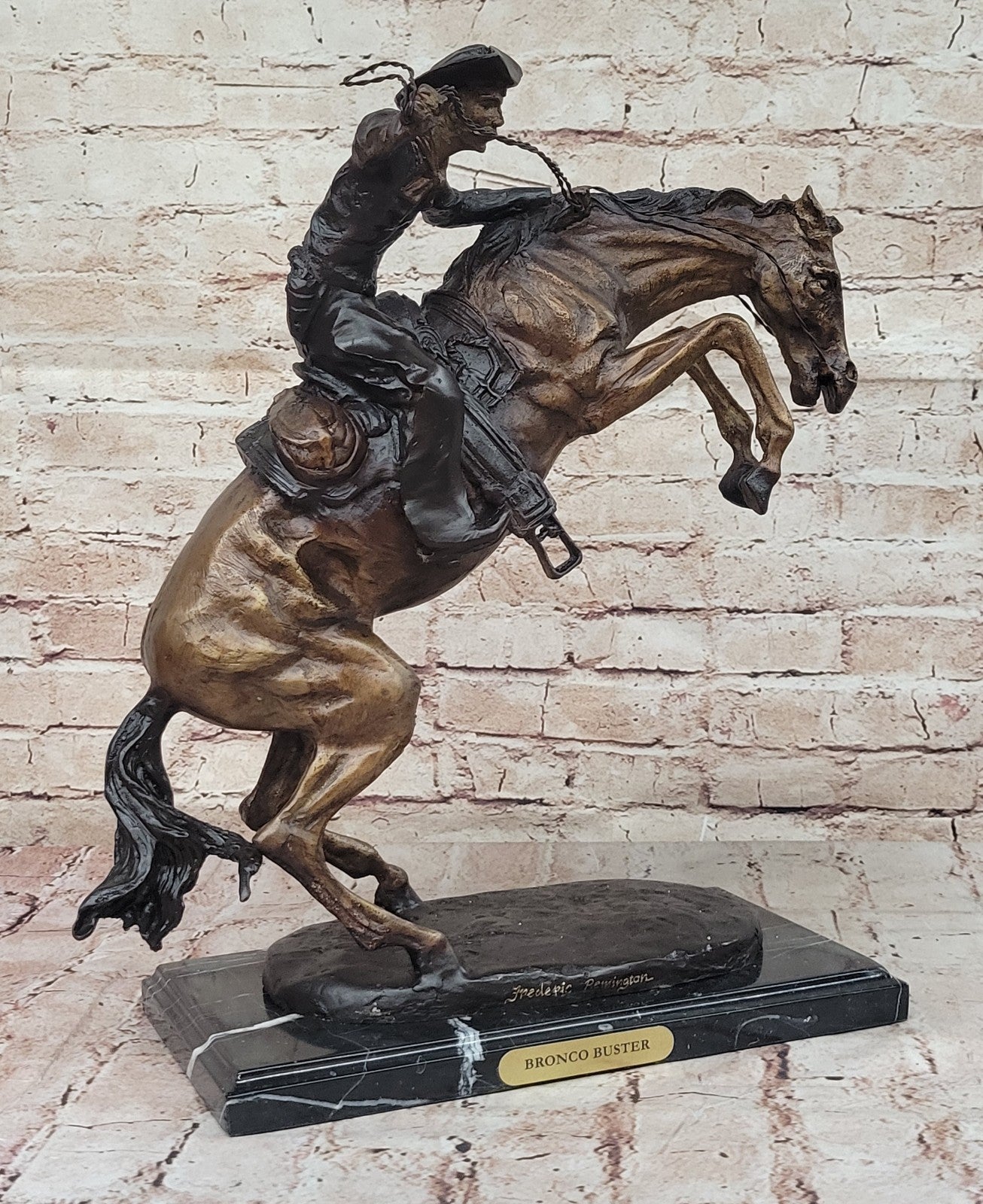 Bronco Buster Solid Bronze Collectible Sculpture Statue by F. Remington 18" Sale