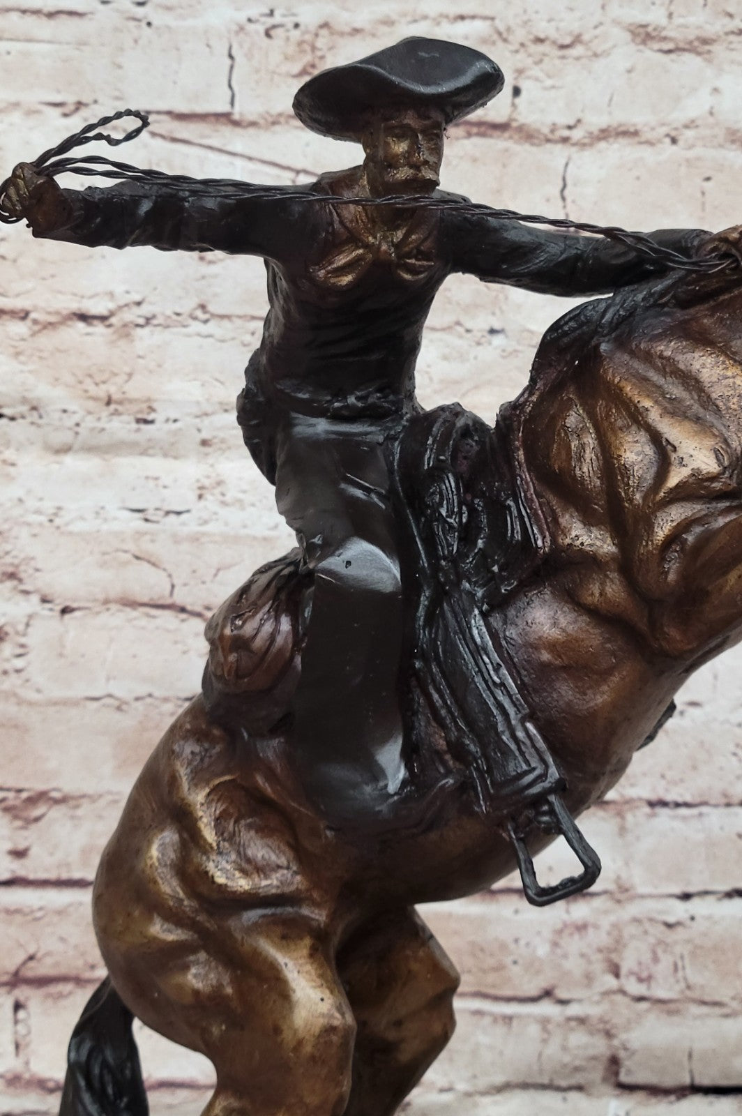 Bronco Buster Solid Bronze Collectible Sculpture Statue by F. Remington 18" Sale