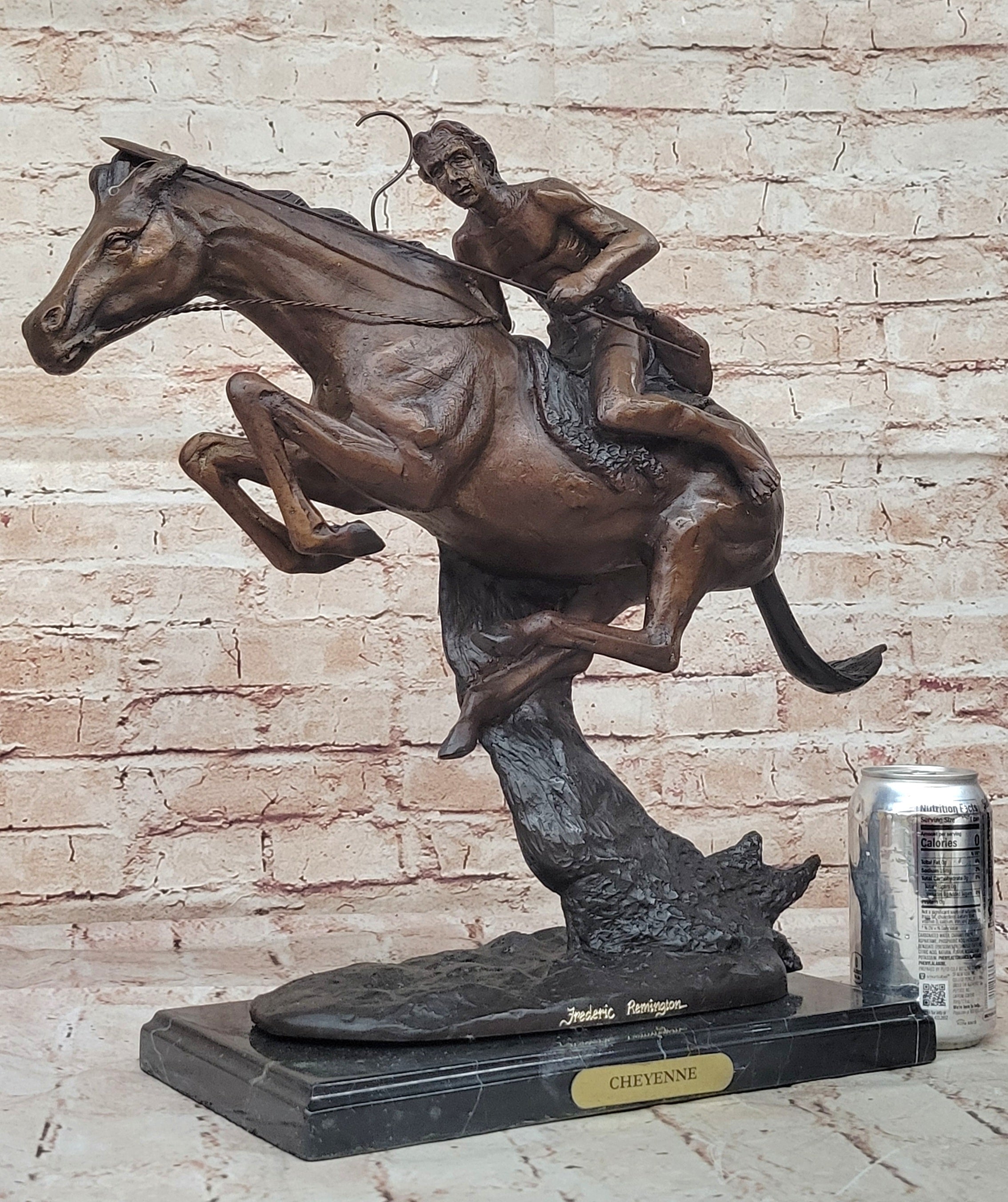 Frederic Remington CHEYENNE Indian Horse Large Bronze Statue Sculpture Figurine