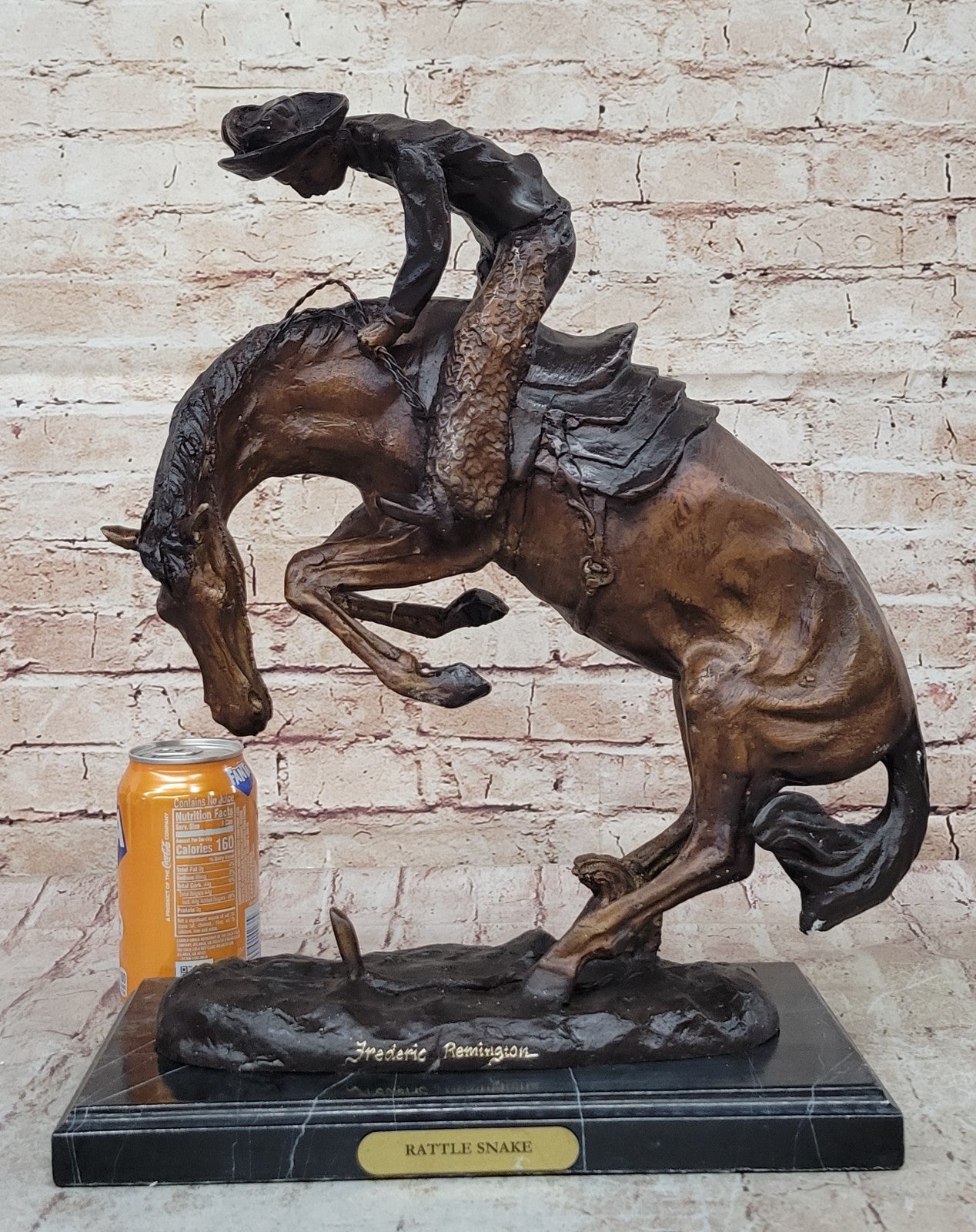 Collectible Art bronze sculpture Remington "Rattle Snake" Signed Remington Sale