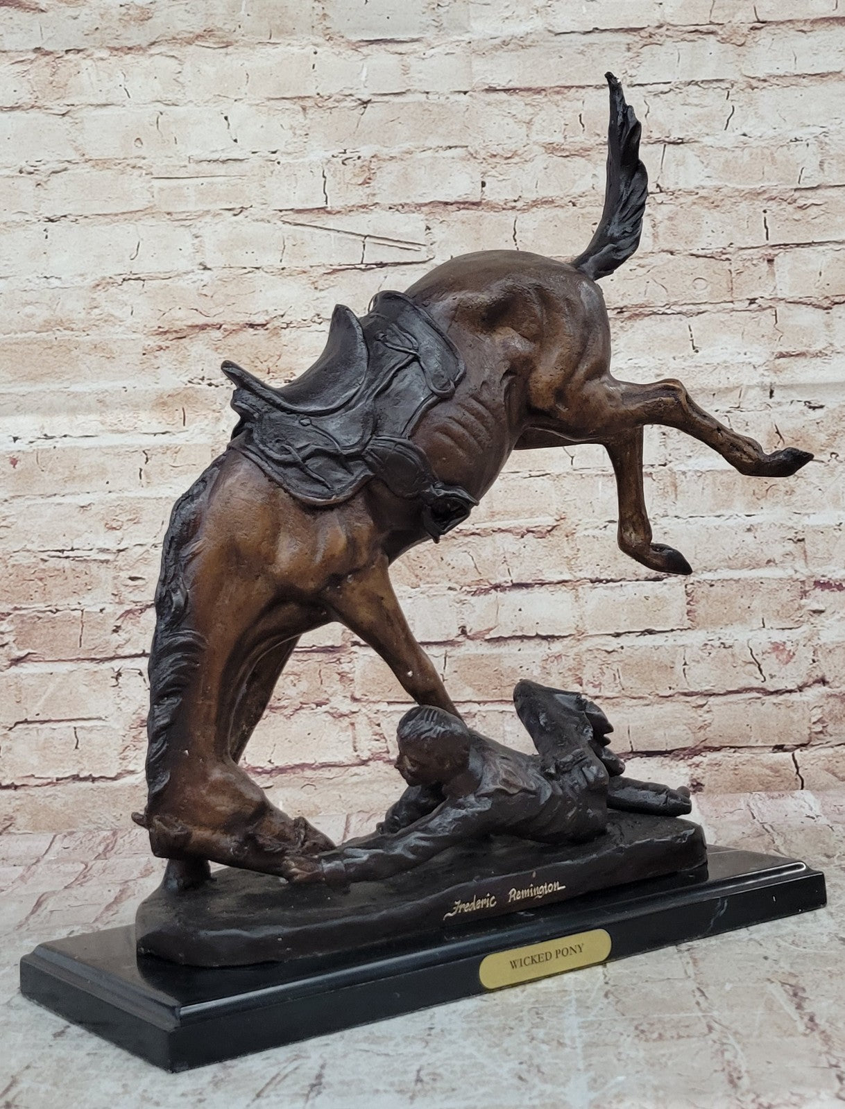 Handcrafted bronze sculpture SALE Decor Art Remington Frederic By Pony Wicked