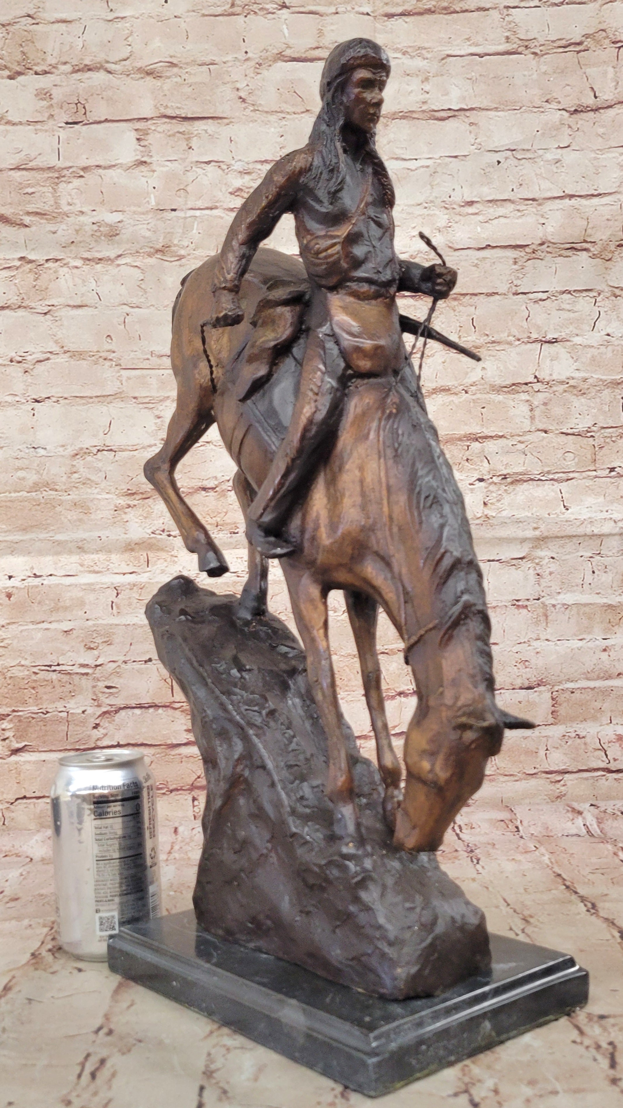 American Handmade Bronze Sculpture Mountain Man by F.Remington - Regular Size