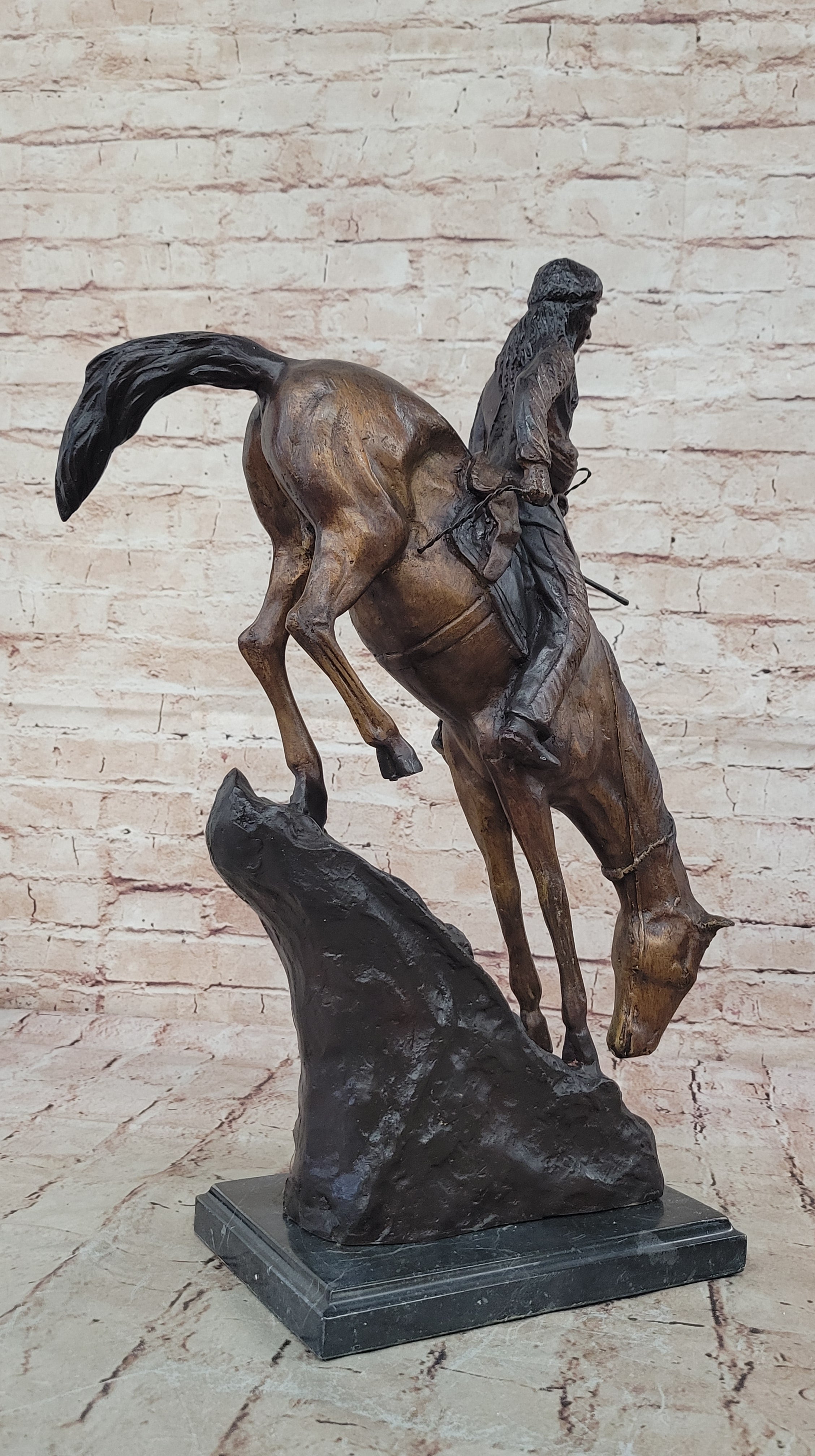 American Handmade Bronze Sculpture Mountain Man by F.Remington - Regular Size