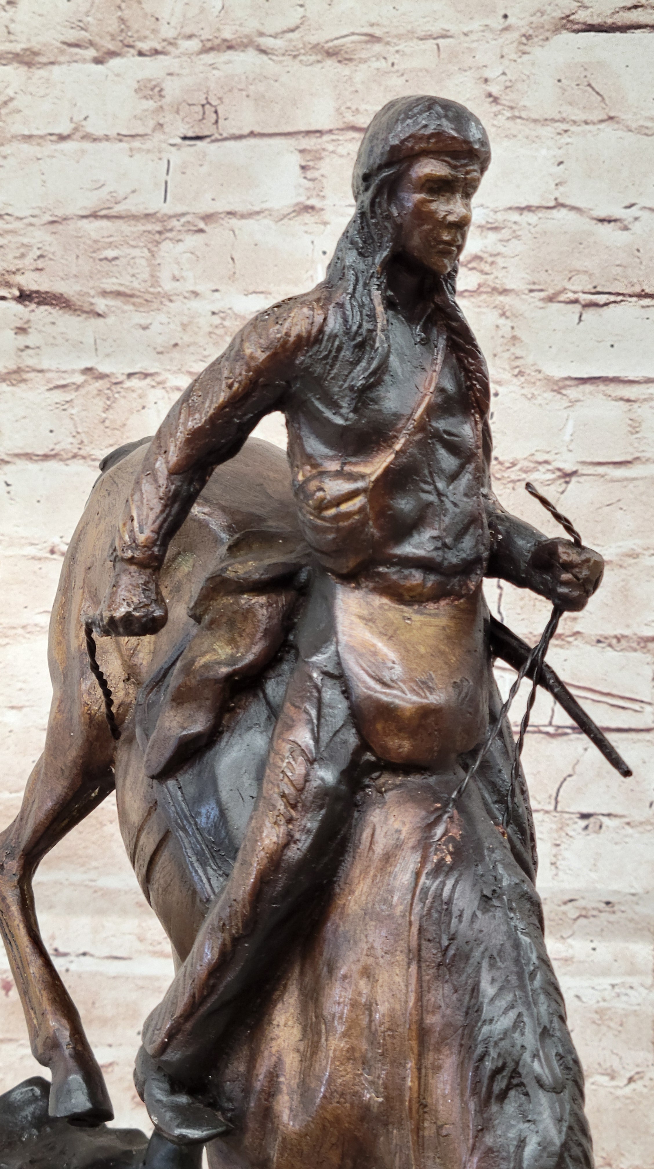 American Handmade Bronze Sculpture Mountain Man by F.Remington - Regular Size