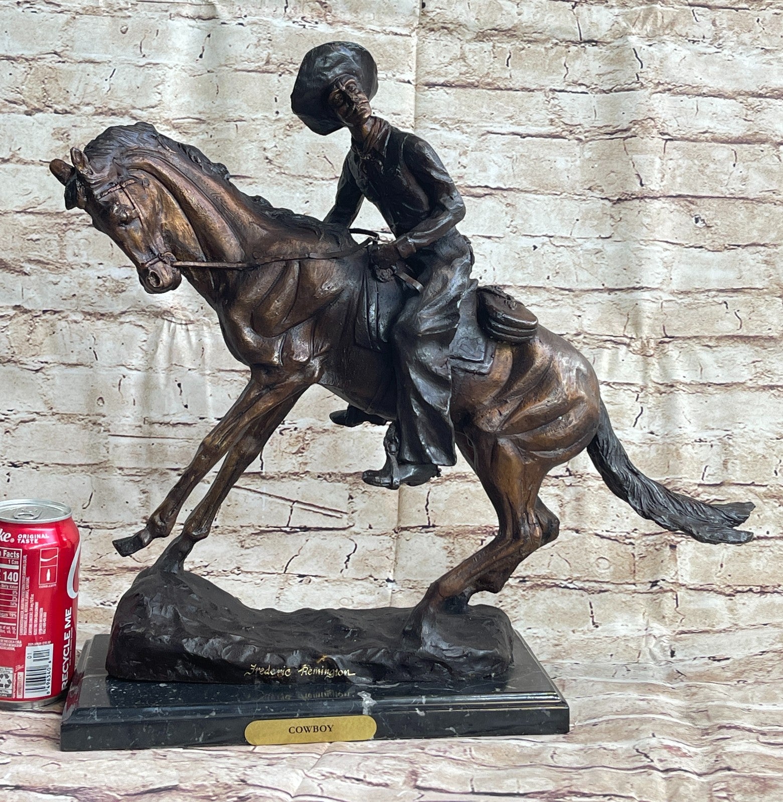 FREDERIC REMINGTON, Mid 20th C. Bronze Sculpture The Cowboy Figurine Figure Sale
