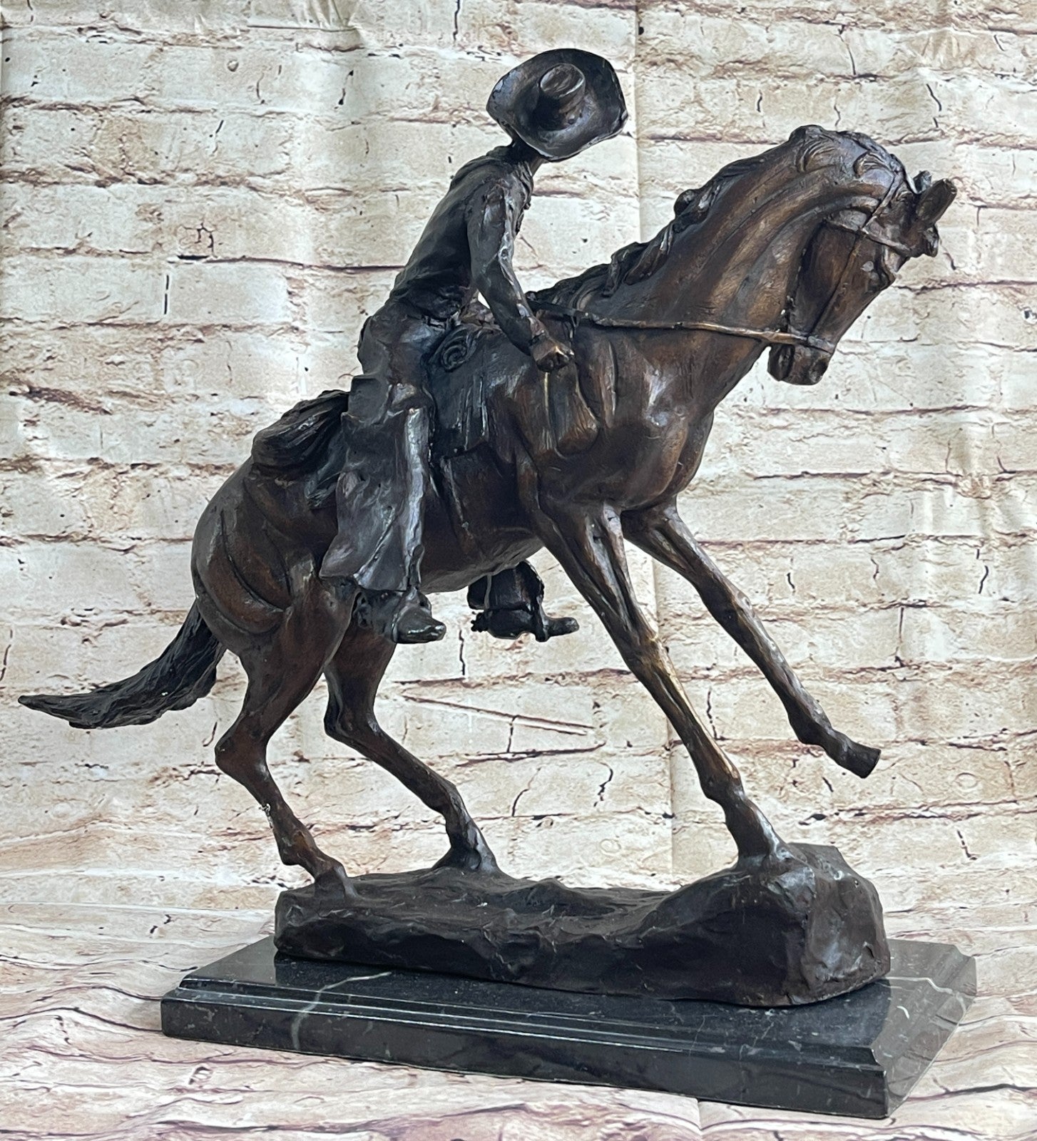 FREDERIC REMINGTON, Mid 20th C. Bronze Sculpture The Cowboy Figurine Figure Sale