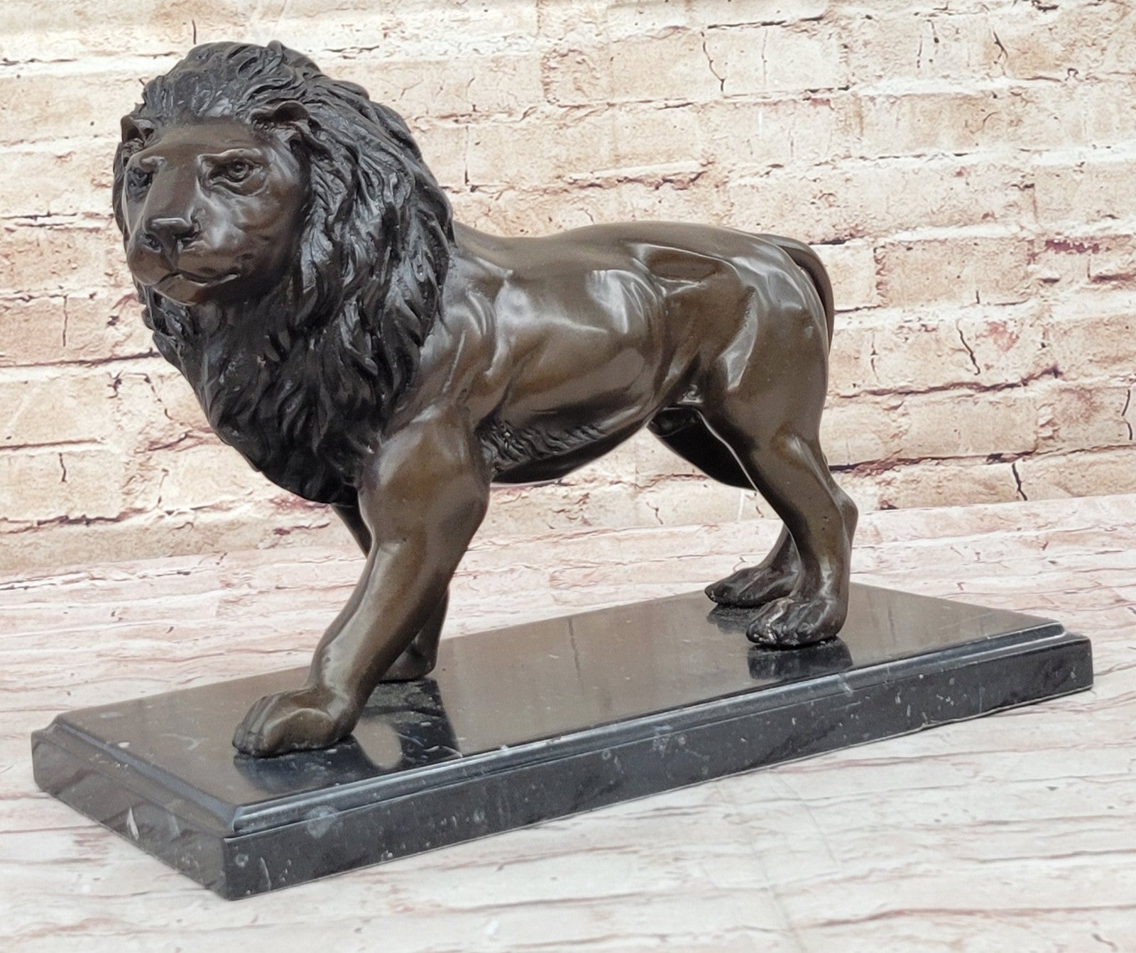 Lion Leo African Safari Big Cat Lover Gift Art Sculpture Bronze Marble Statue