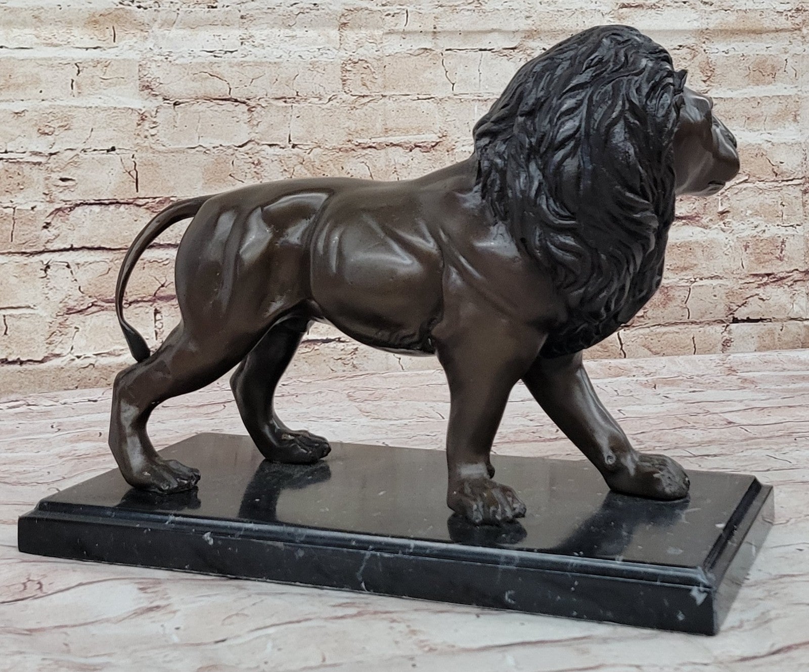 Lion Leo African Safari Big Cat Lover Gift Art Sculpture Bronze Marble Statue