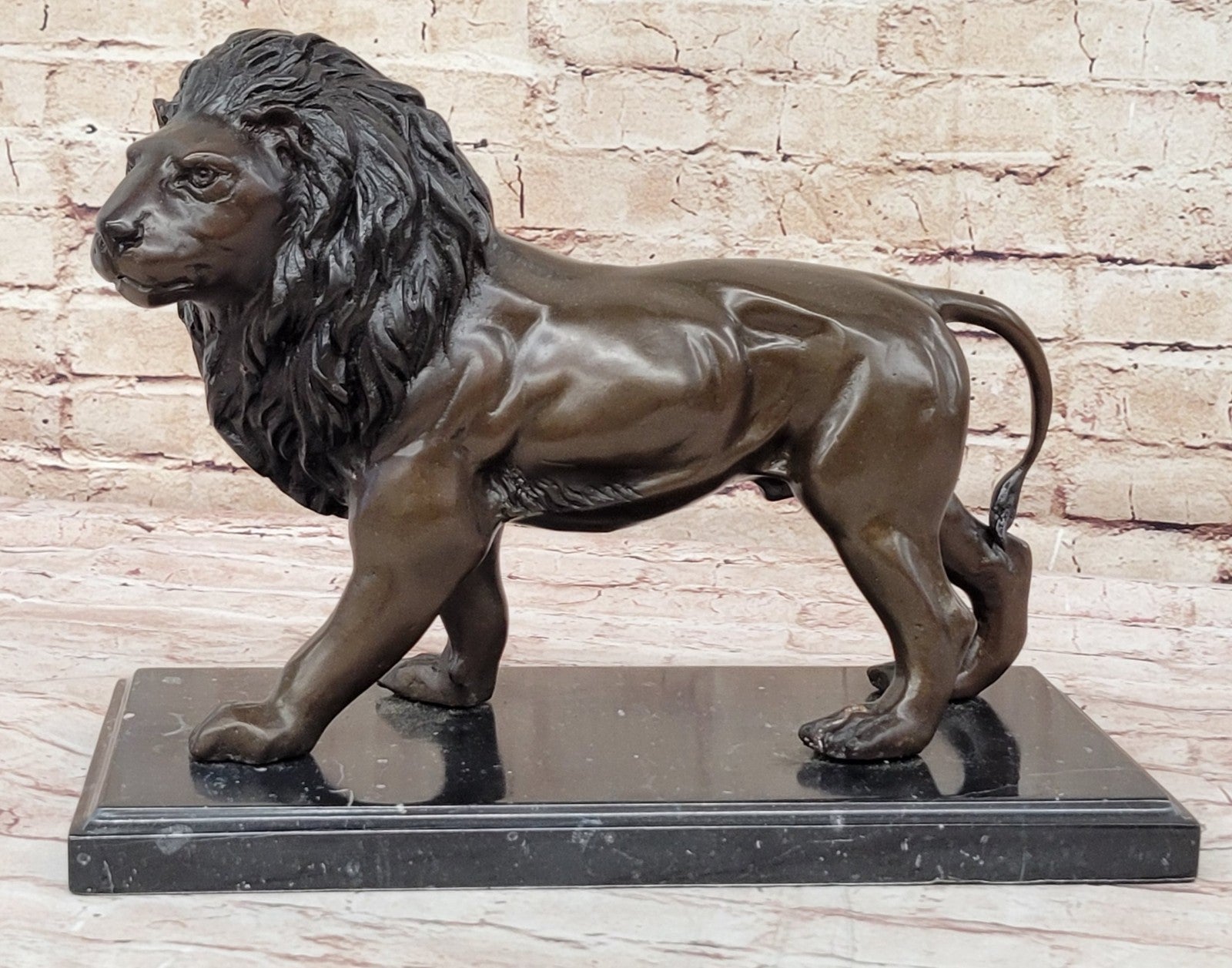 Lion Leo African Safari Big Cat Lover Gift Art Sculpture Bronze Marble Statue