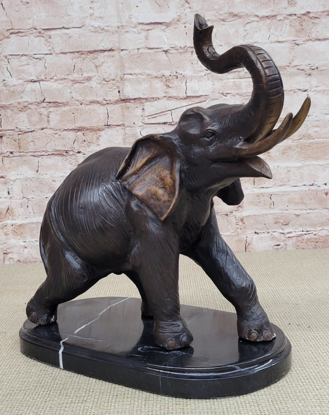 Extra Large Happy Go Lucky Elephant by Moigniez Bronze Sculpture Figure Art Deco