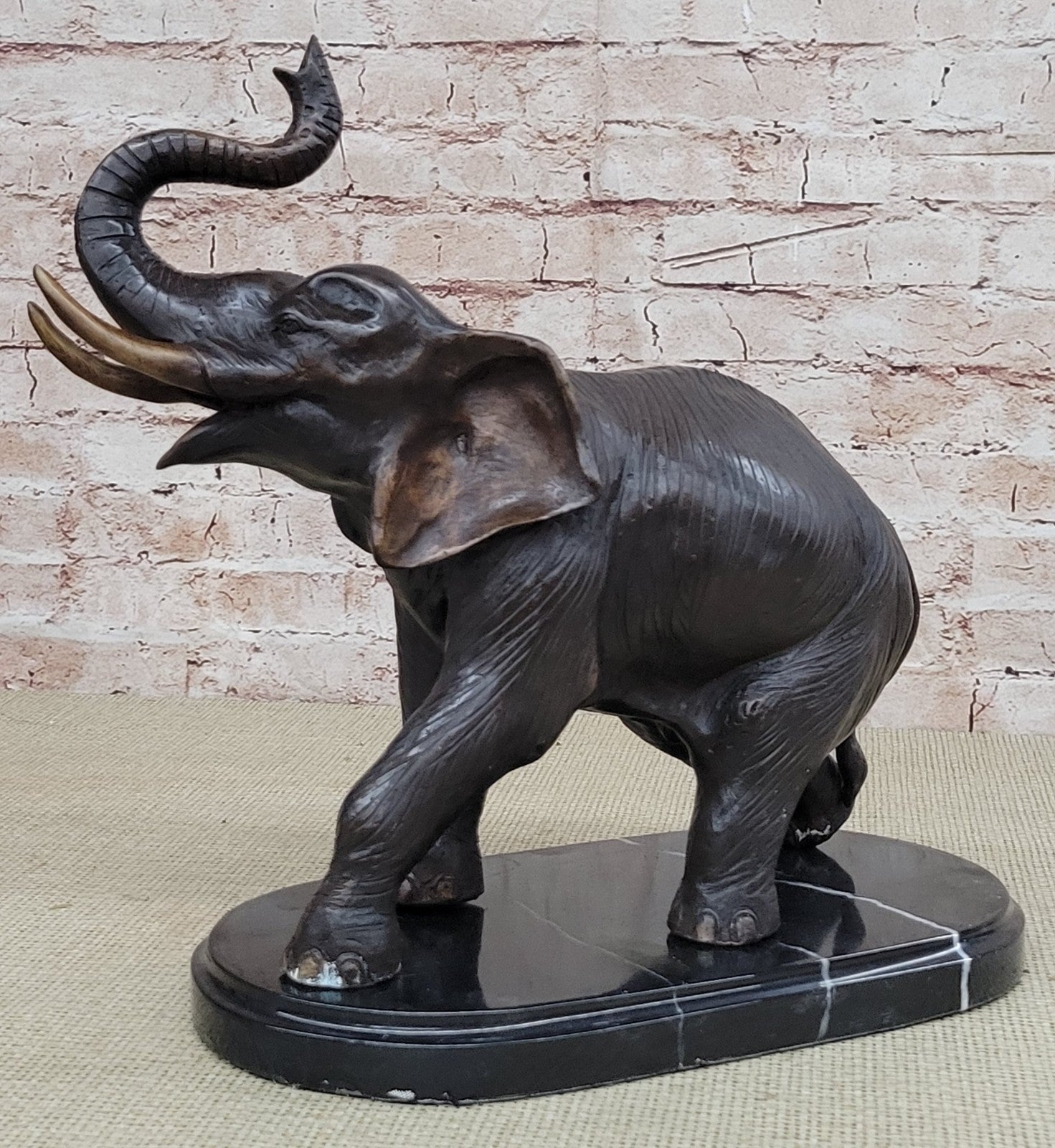 Extra Large Happy Go Lucky Elephant by Moigniez Bronze Sculpture Figure Art Deco