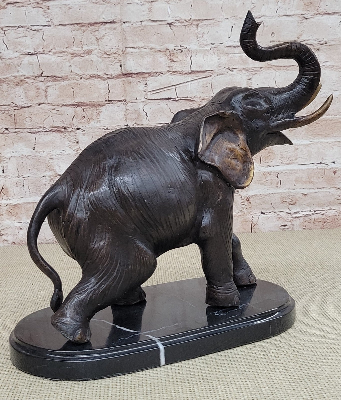 Extra Large Happy Go Lucky Elephant by Moigniez Bronze Sculpture Figure Art Deco