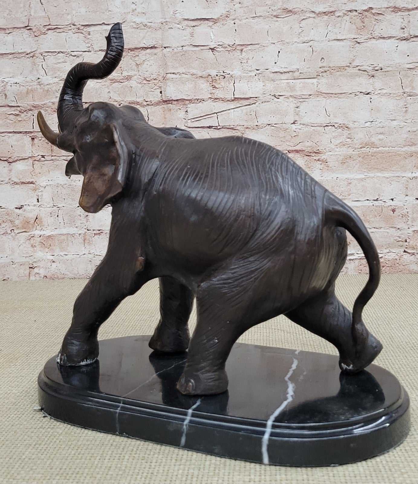 Extra Large Happy Go Lucky Elephant by Moigniez Bronze Sculpture Figure Art Deco
