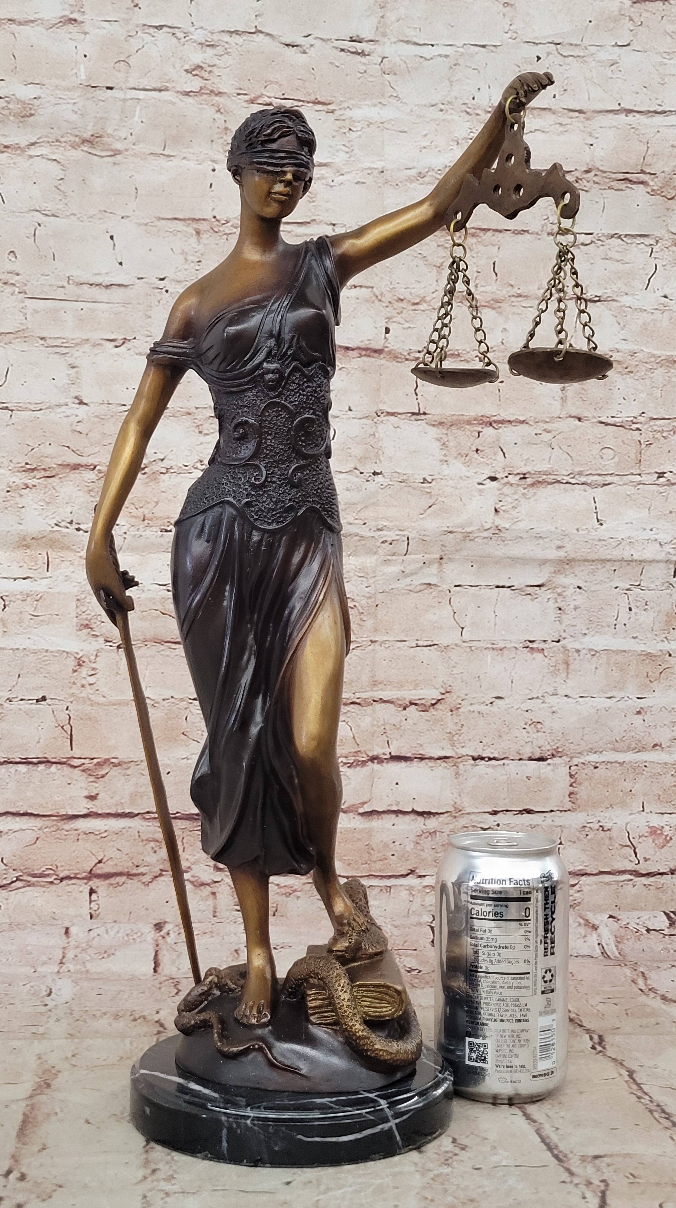 Handcrafted Bronze Lady Justice Sculpture – Massive Law Office Decoration