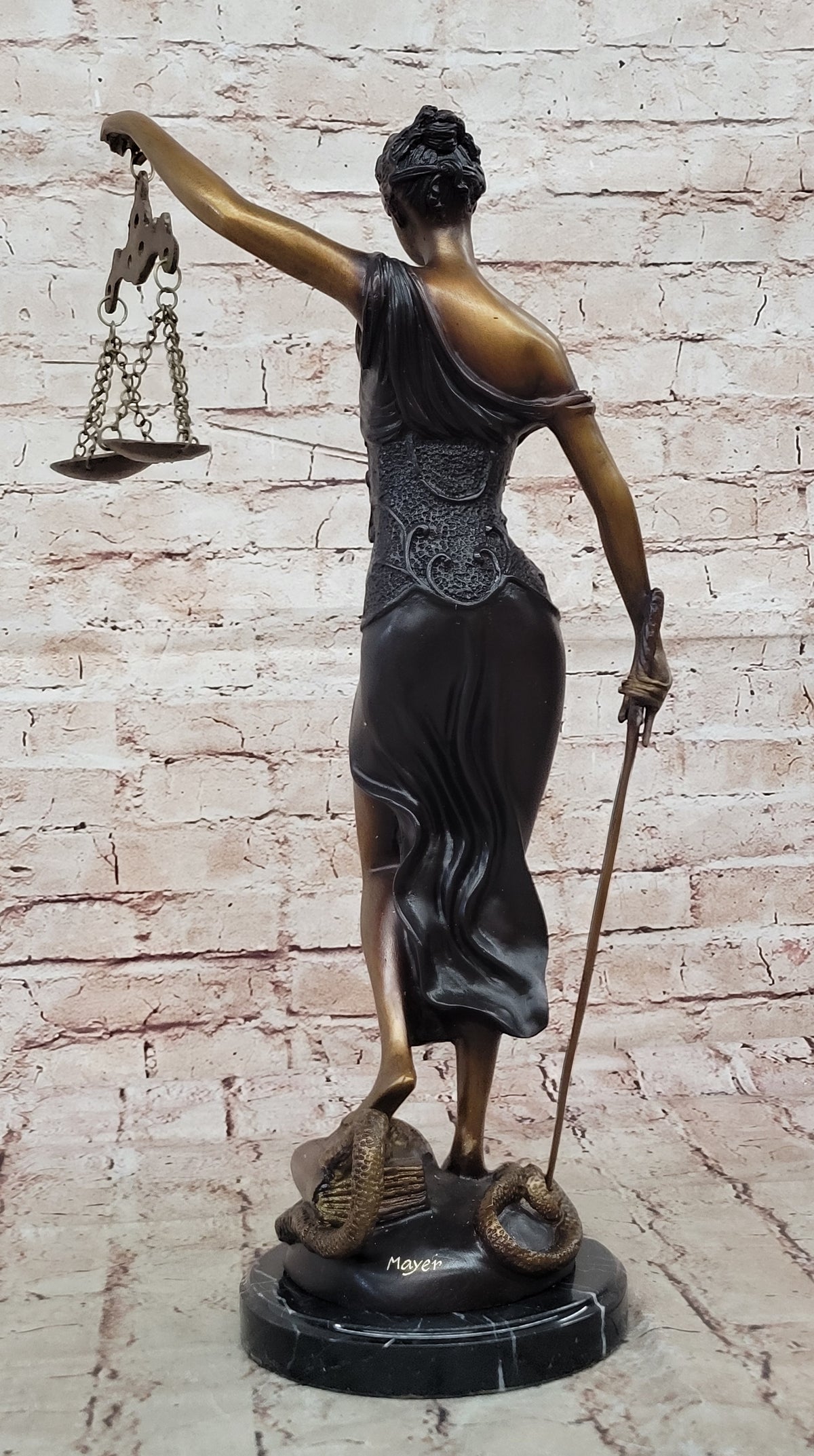 Hand Made Massive Blind Justice Law Office Decoration Bronze Sculpture Figure
