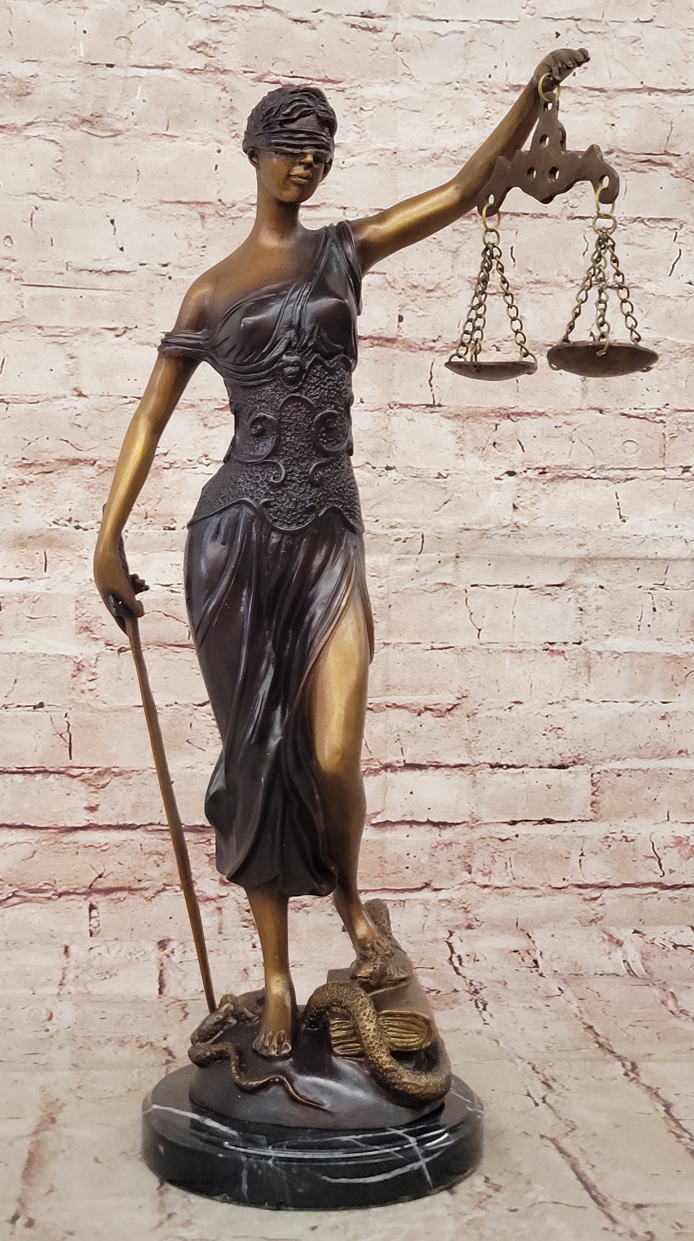 Hand Made Massive Blind Justice Law Office Decoration Bronze Sculpture Figure