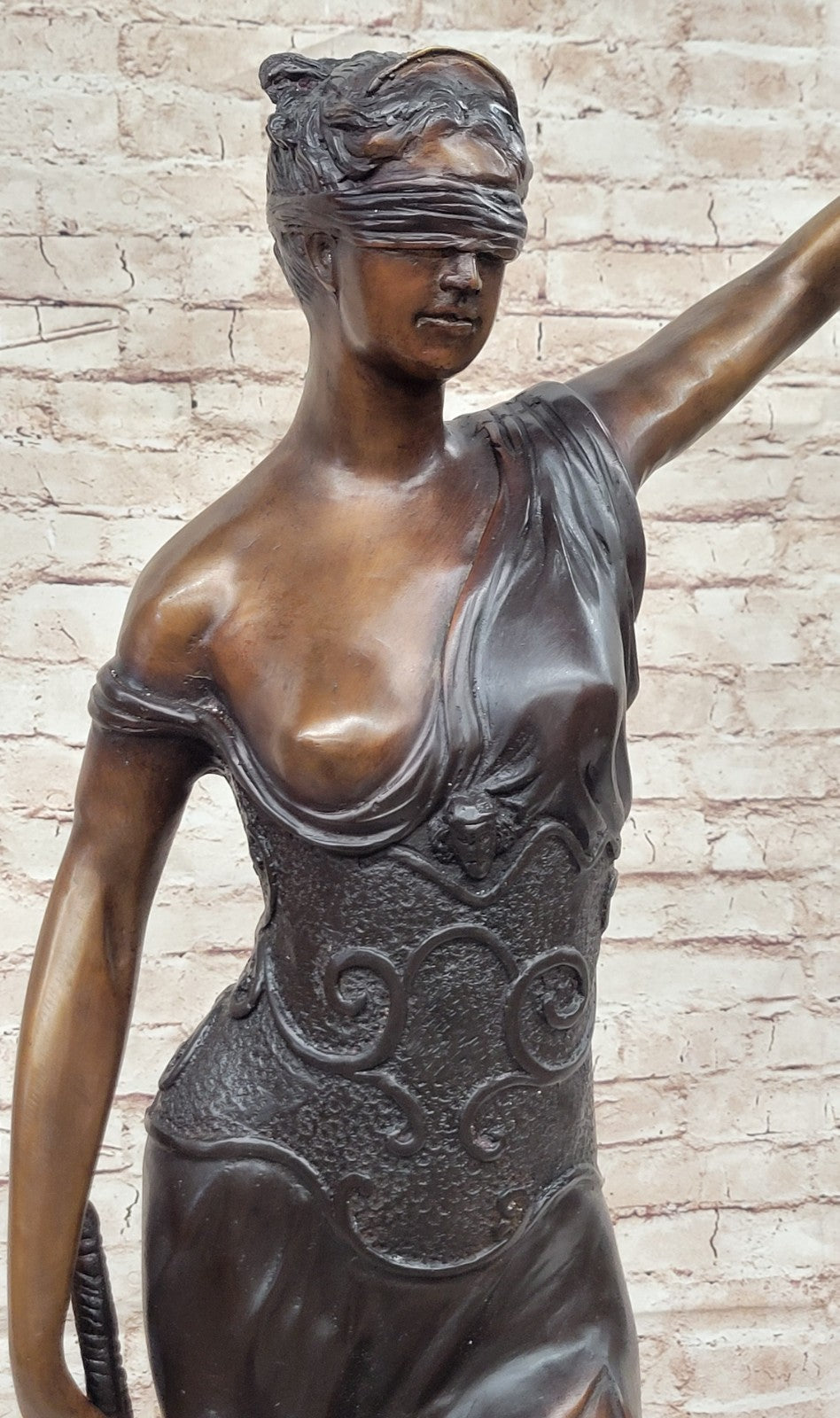 Ancient Greek Goddess Themis / Blind Lady Justice bronze/statue 91cm/36" Nude