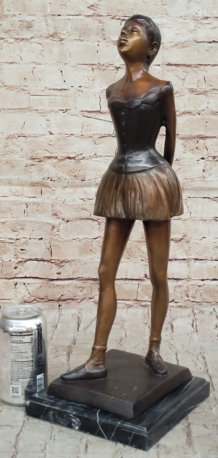Bronze Sculpture 20.5" Tall Classic Famous Ballerina by Degas Hot Cast Figurine