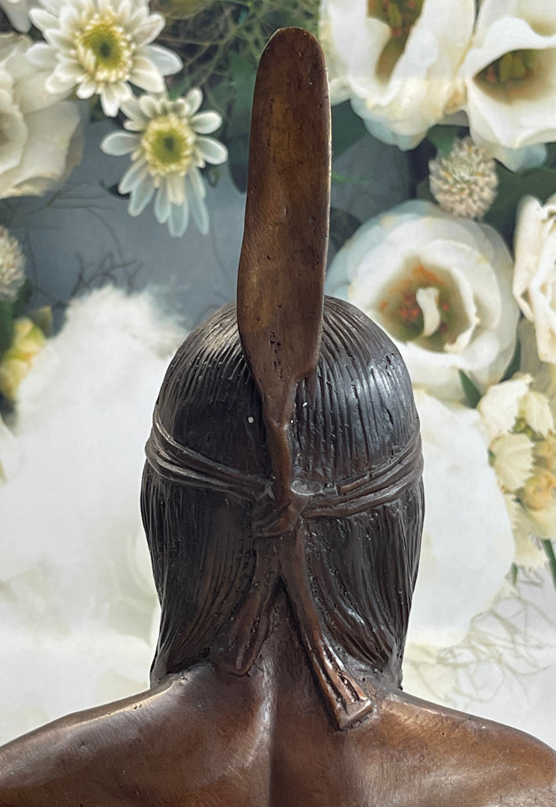 Rare Indian Native American Art Chief Eagle Bust Marble Base Sculpture hot cast