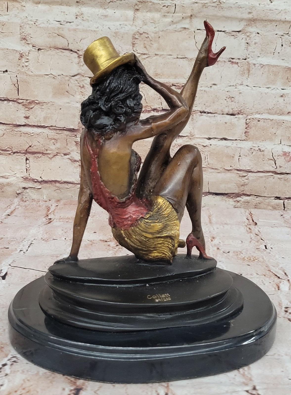 SIGNED COLLETT ART DECO JAZZ DANCER BRONZE STATUE HOT CAST HOME OFFICE FIGURINE